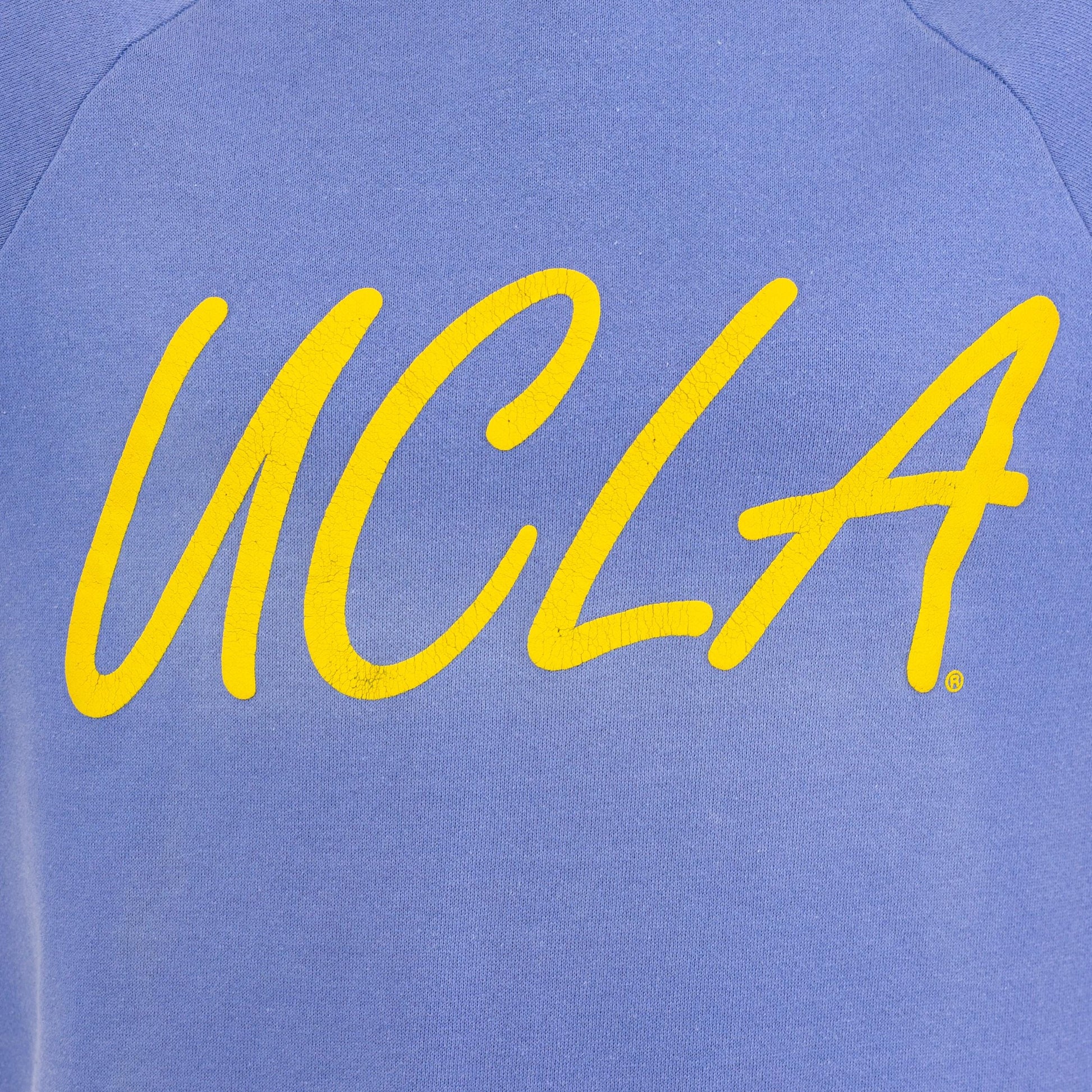 Vintage 80s UCLA Raglan Sleeve Sweatshirt - Medium to Large | Unisex Periwinkle University Graphic Crewneck Pullover