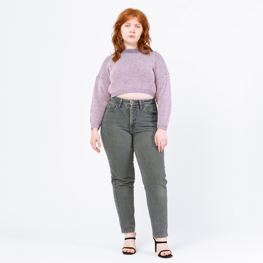 Vintage 90s Faded Green High Waisted Jeans - Large, 32" Waist | Distressed Denim Z Cavaricci Tapered Leg Mom Jeans