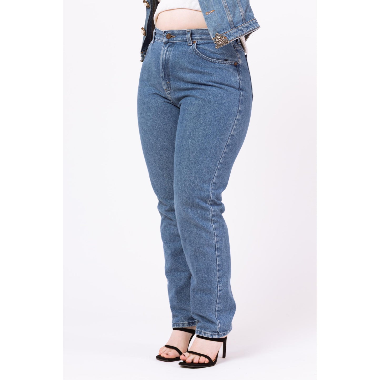 Vintage 90s Lee High Waisted Mom Jeans - Medium to Large, 31" Waist | Tapered Leg Denim, Grunge High Rise Jeans