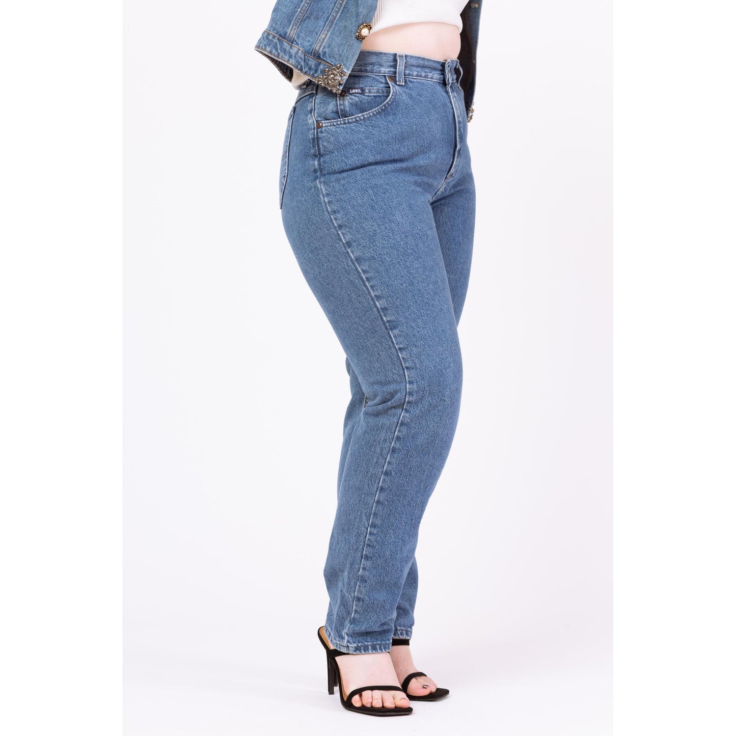 Vintage 90s Lee High Waisted Mom Jeans - Medium to Large, 31" Waist | Tapered Leg Denim, Grunge High Rise Jeans