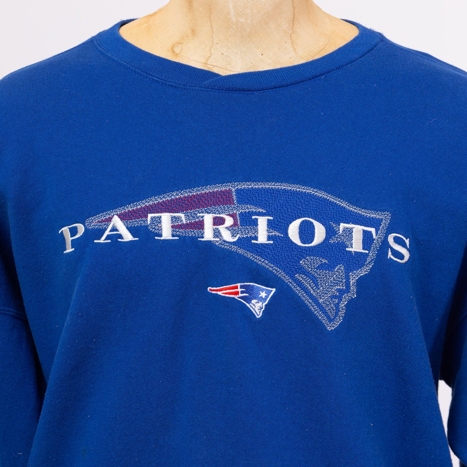 3 Vintage 90s New England Patriots NFL Starter Sweatshirt - Extra Large | Blue Football Graphic Athletic Crewneck Pullover Sweater