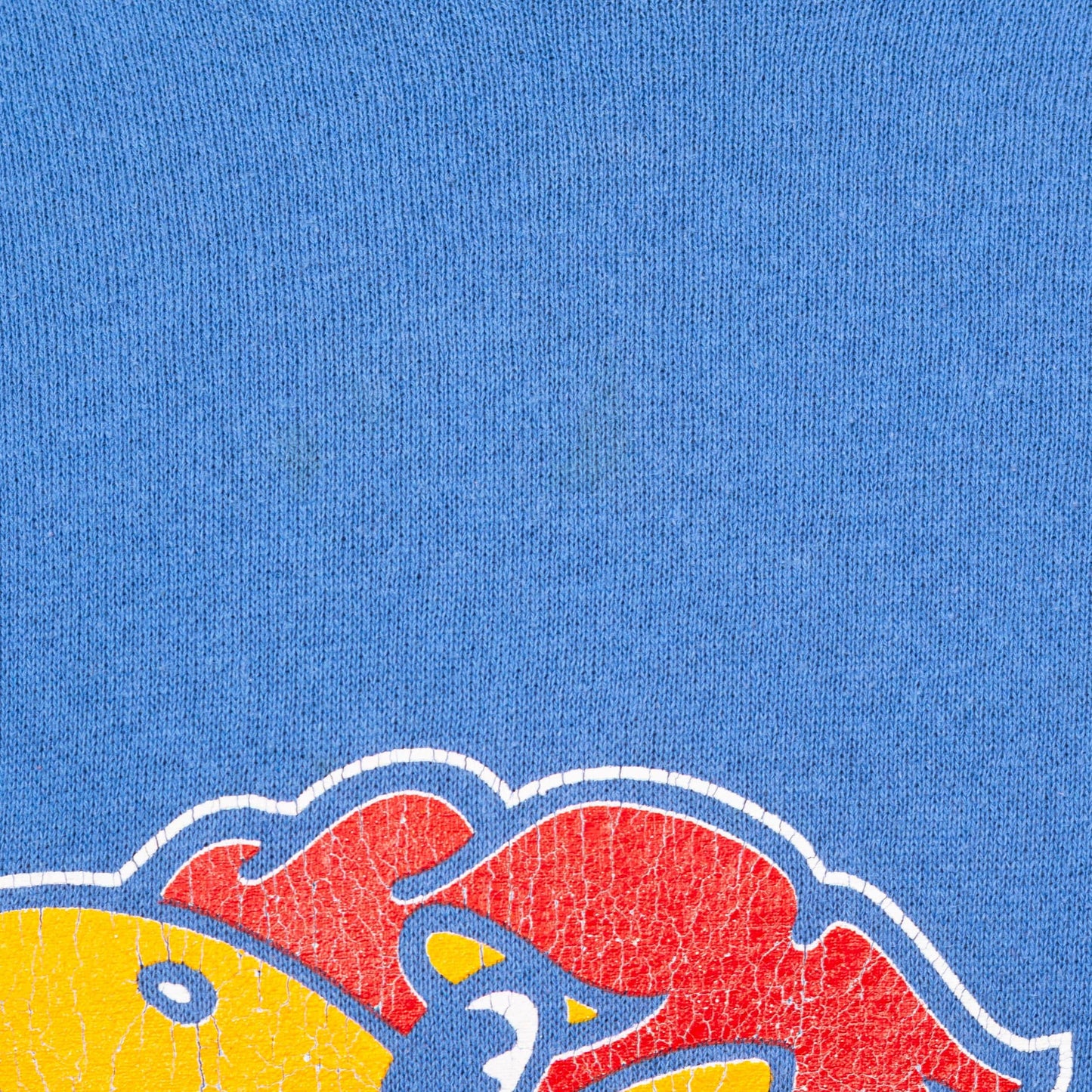 3 Vintage 90s University Of Kansas Jayhawks Sweatshirt - Medium to Large | Blue College Sports Crewneck Pullover Sweater