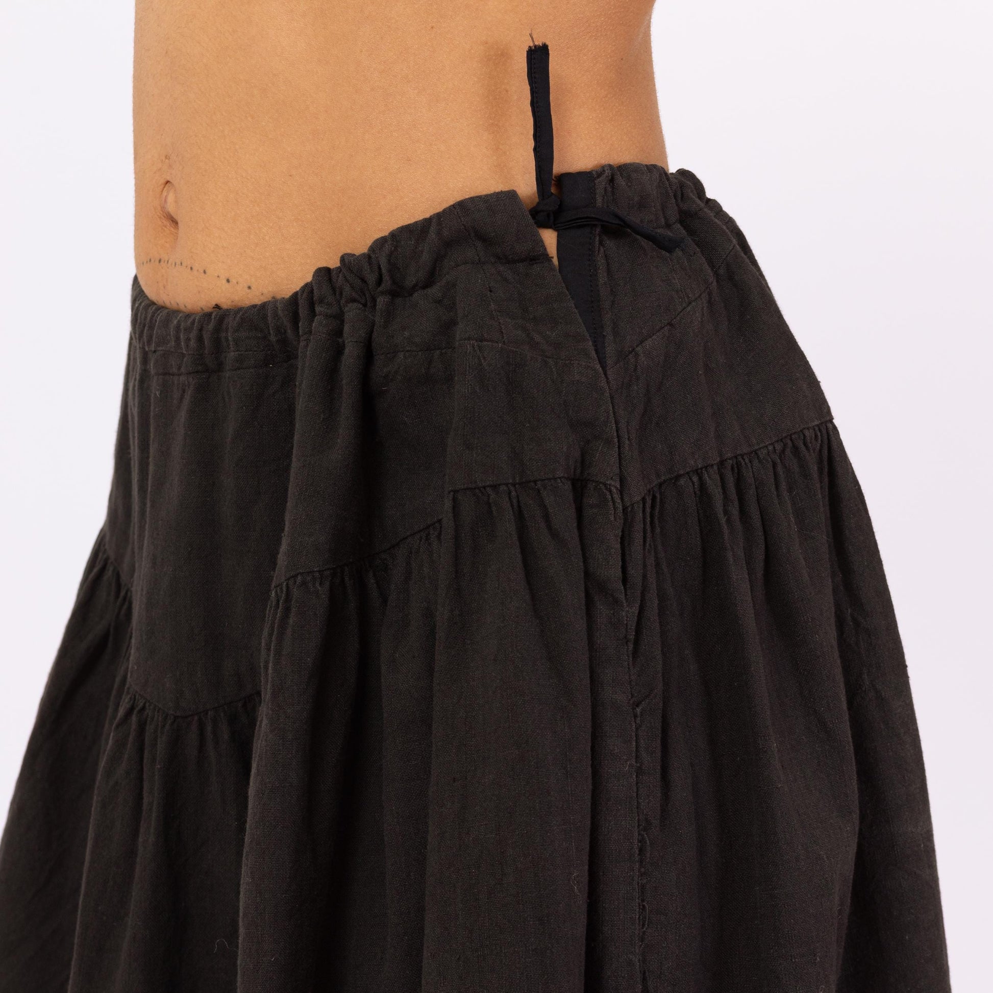 Vintage Black & Red Embroidered Folk Skirt Set - Small | Boho Eastern European Cotton Puff Sleeve Peasant Top Midi Skirt