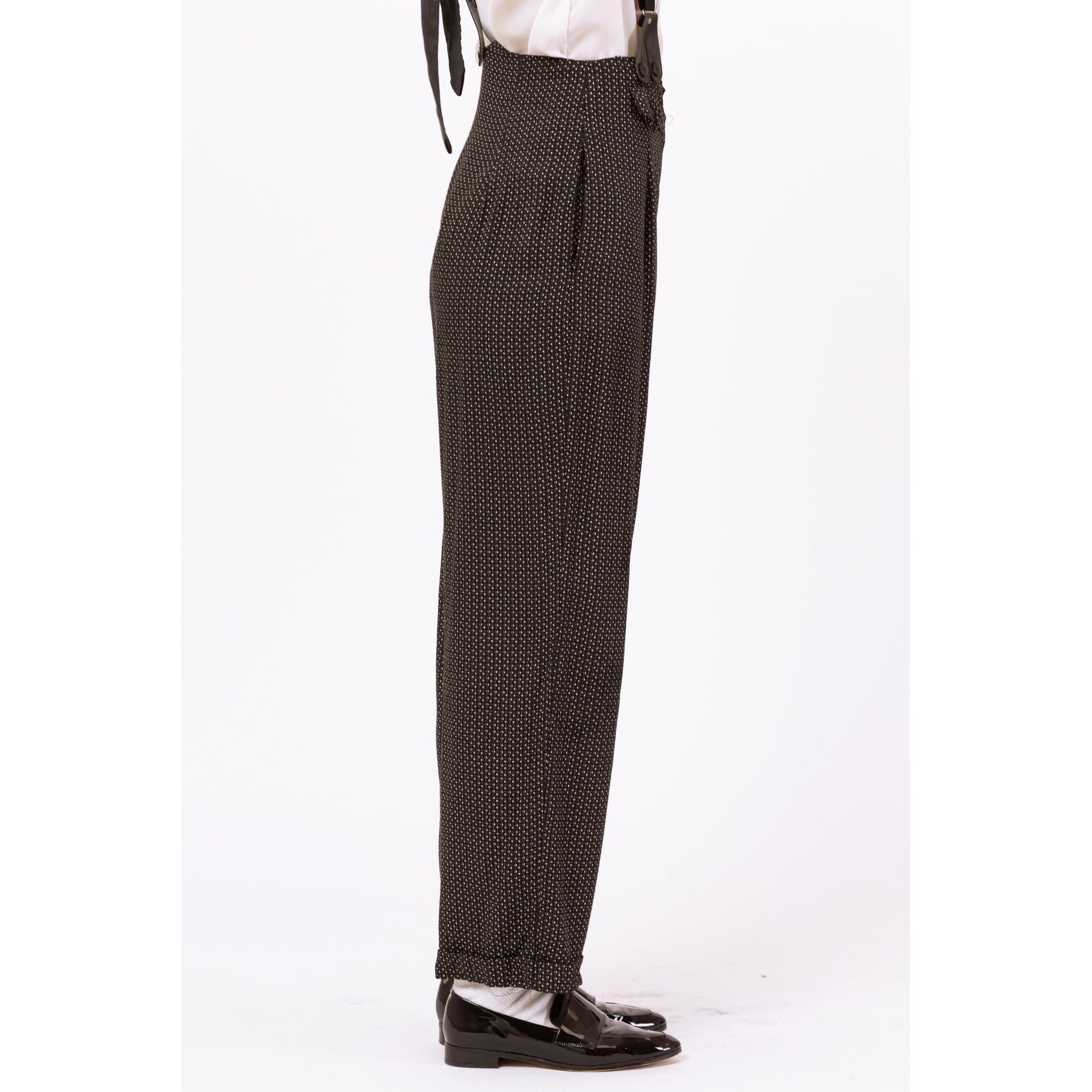 Vintage 90s Suspender Pants - Small | Menswear Style Cross Back Strap Jumpsuit Overall Trousers