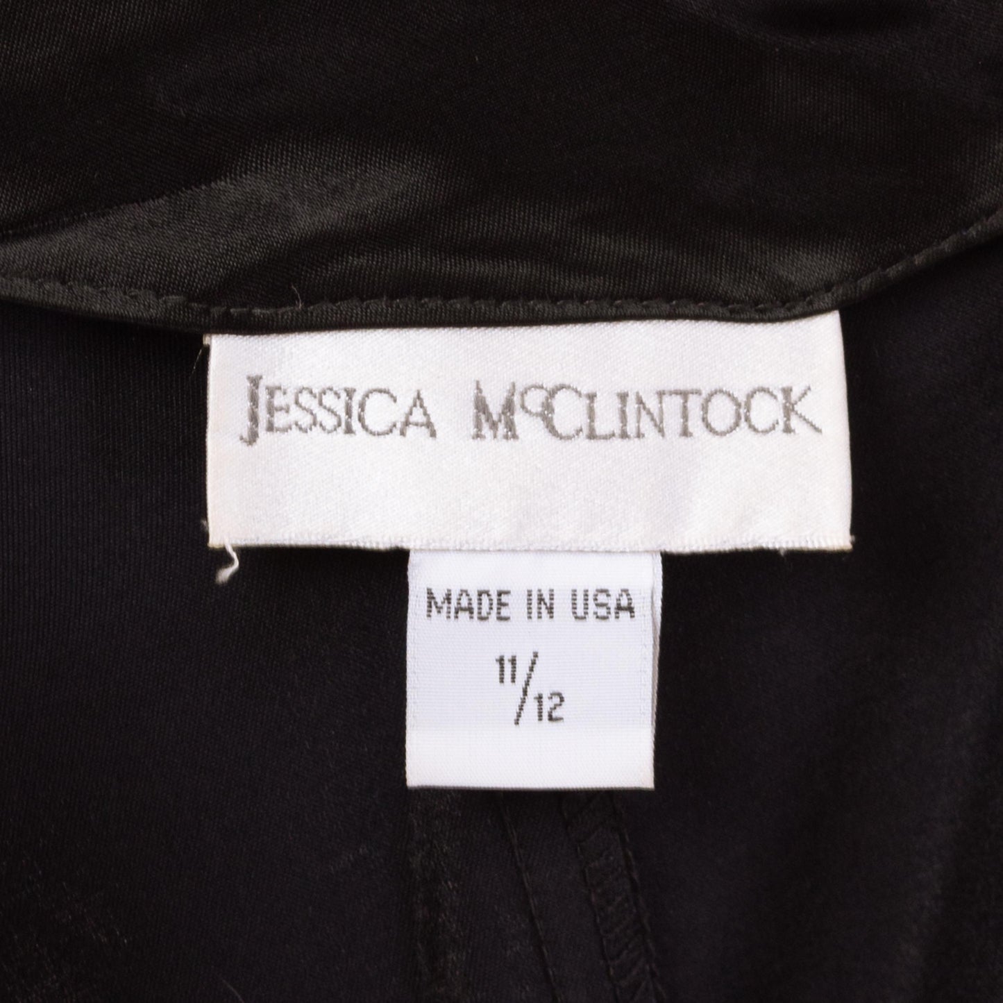 Vintage 90s Jessica McClintock Black Satin Flower Strap Maxi Dress - Medium | Formal Evening Gown, Spaghetti Strap High Slit Party Dress