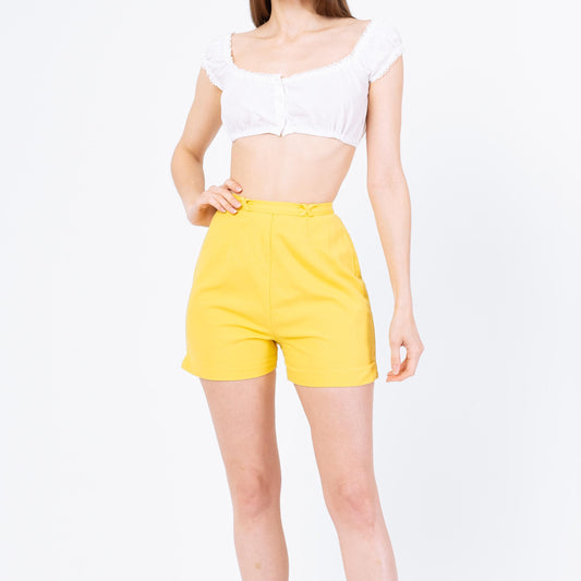 Vintage 50s 60s Catalina Yellow High Waisted Pinup Shorts - Extra Small, 23" Waist | Rockabilly Retro High Rise Beach Outfit Summer Shorts