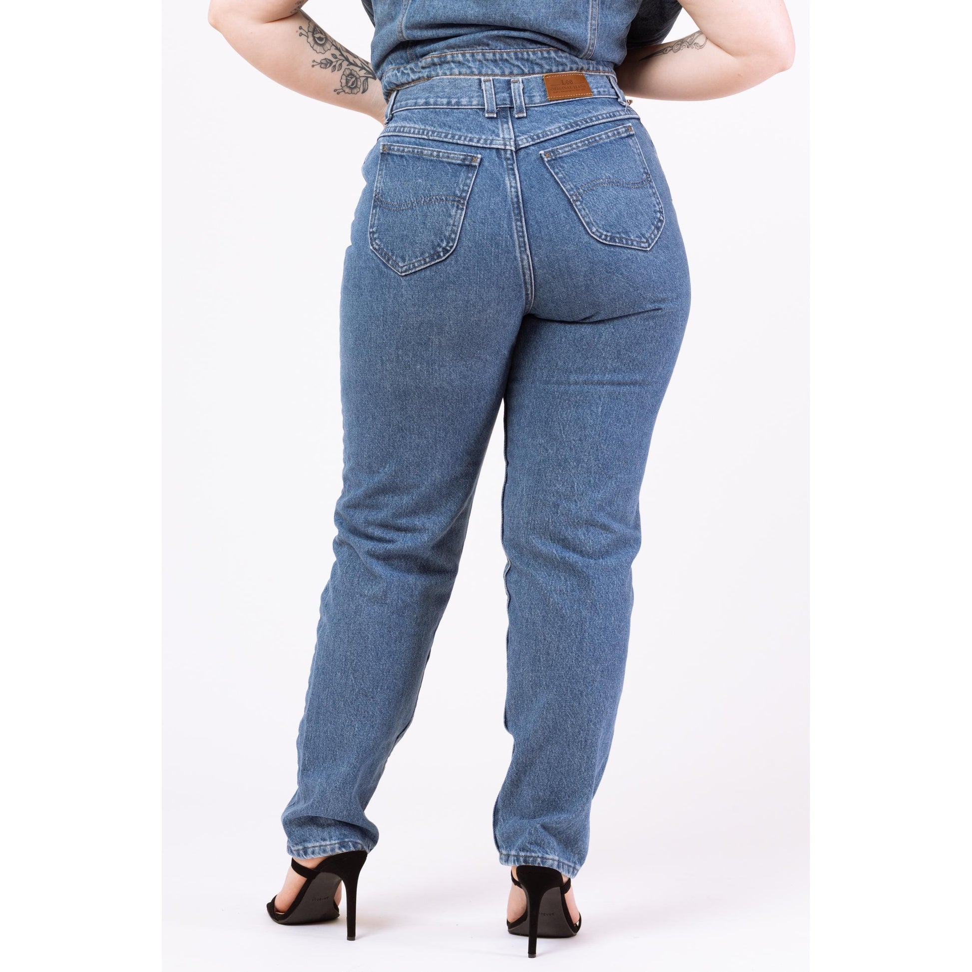 Elastic Waist Vintage Lee Mom Jeans Vintage 90s Lee High Waisted