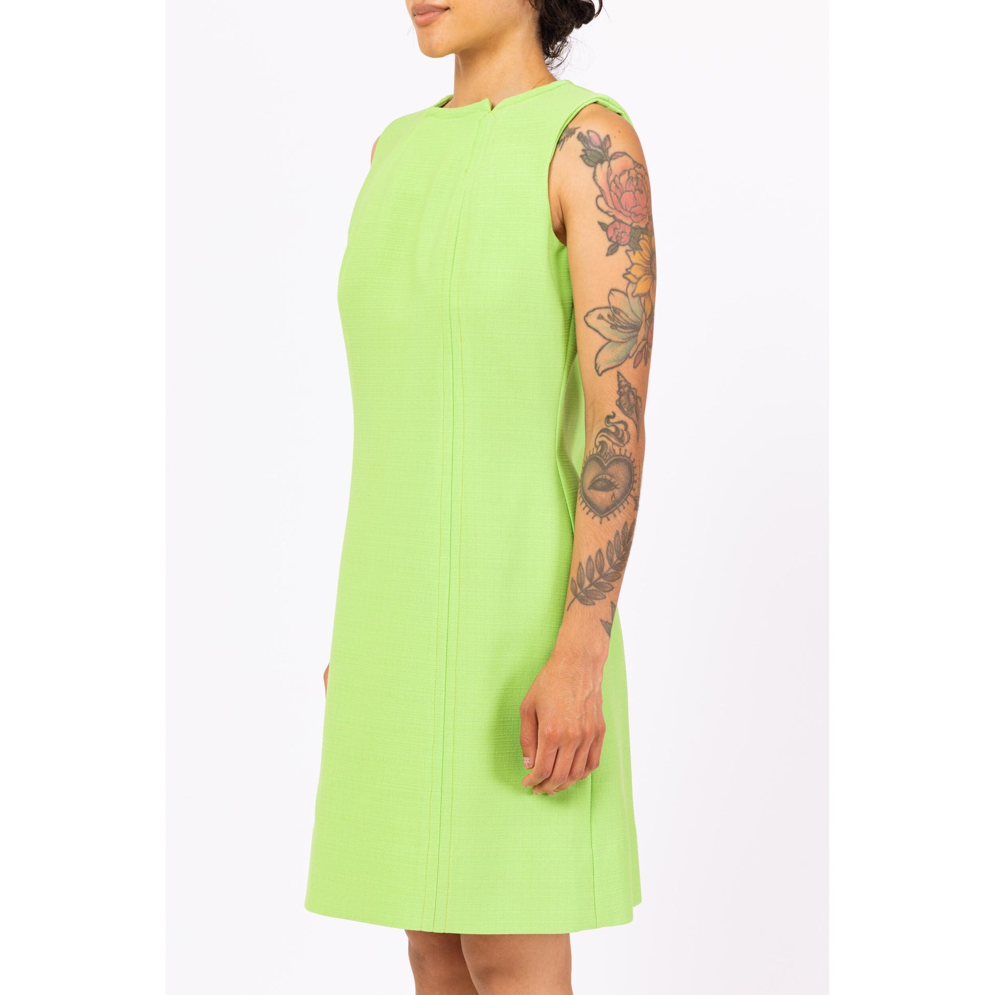 Vintage 60s Mod Lime Green Mini Dress - Medium Vintage 60s Mod Lime Green Mini Dress - Medium