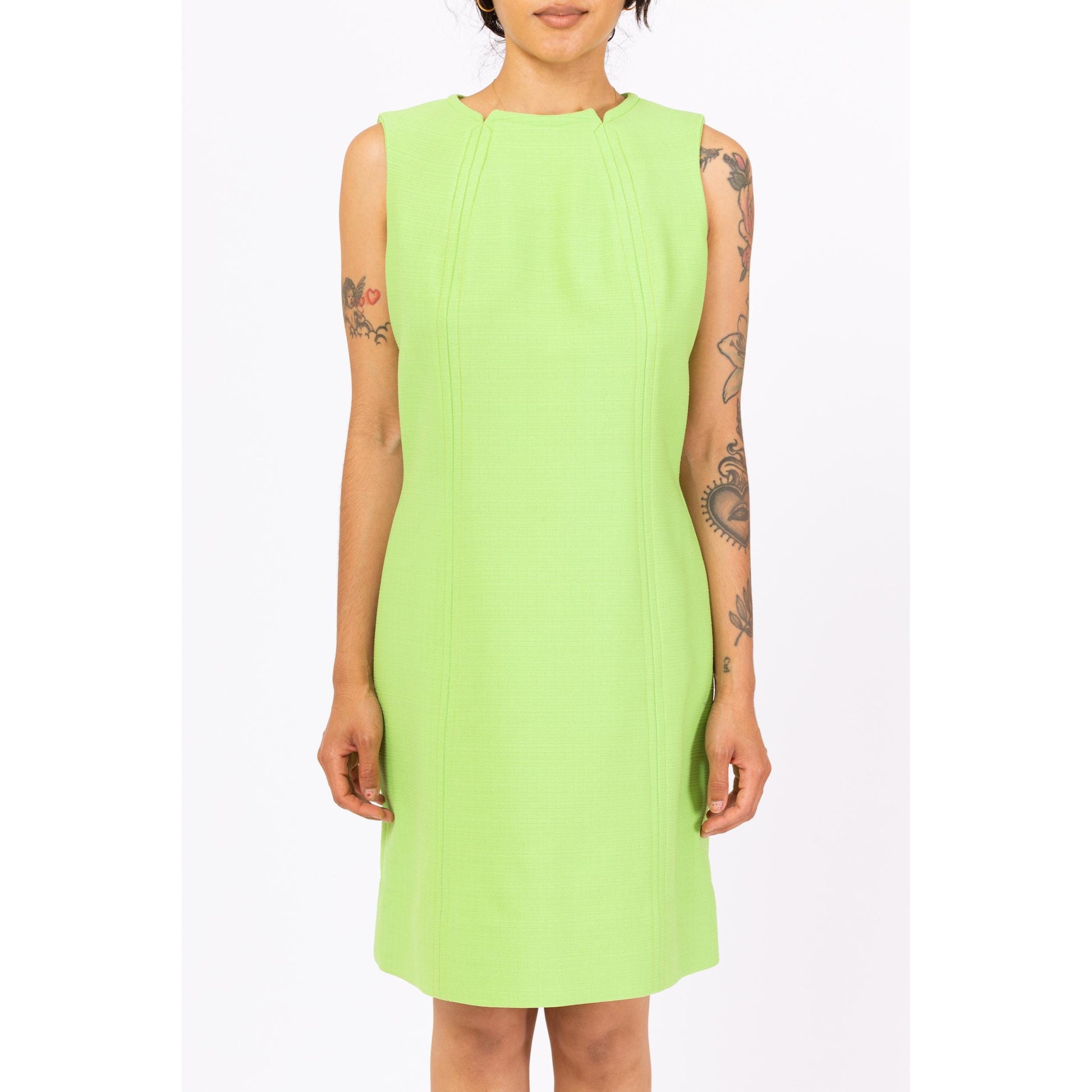 Vintage 60s Mod Lime Green Mini Dress - Medium Flying Apple Vintage Vintage 60s Mod Lime Green Mini Dress - Medium Flying Apple Vintage