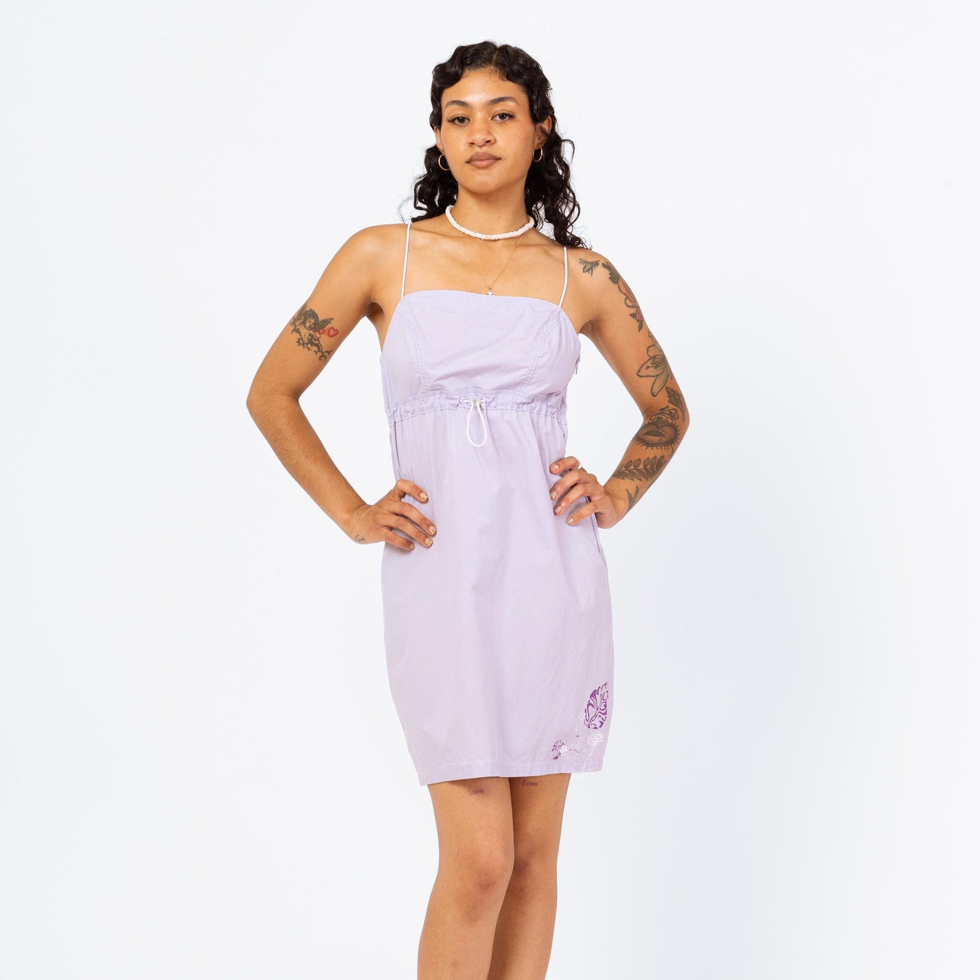 purple mini summer dress Lilac Purple Striped & Floral Mini Casual Summer Dress Lilac Floral / Medium