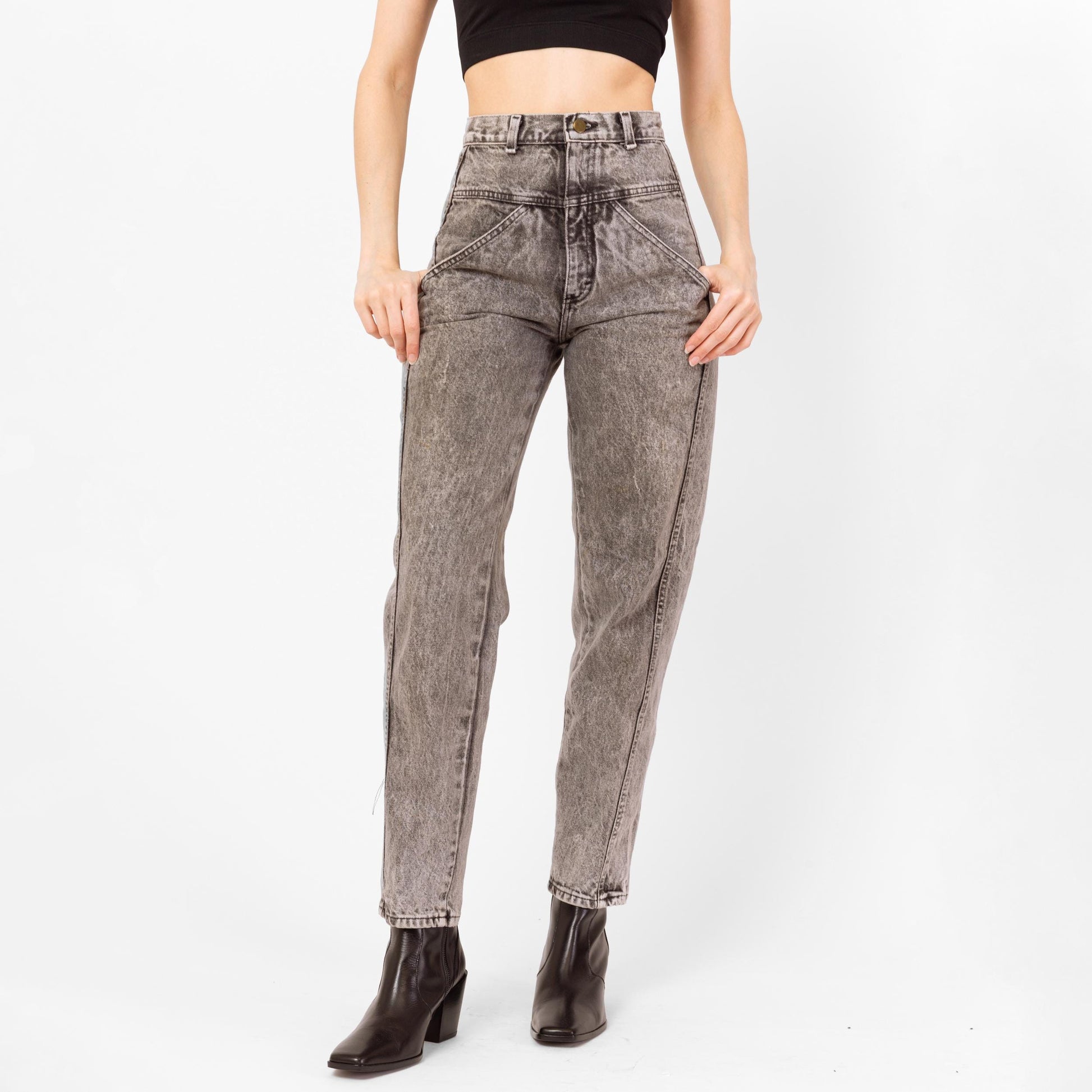 Vintage 90s Grey Acid Wash Jeans Small, 26