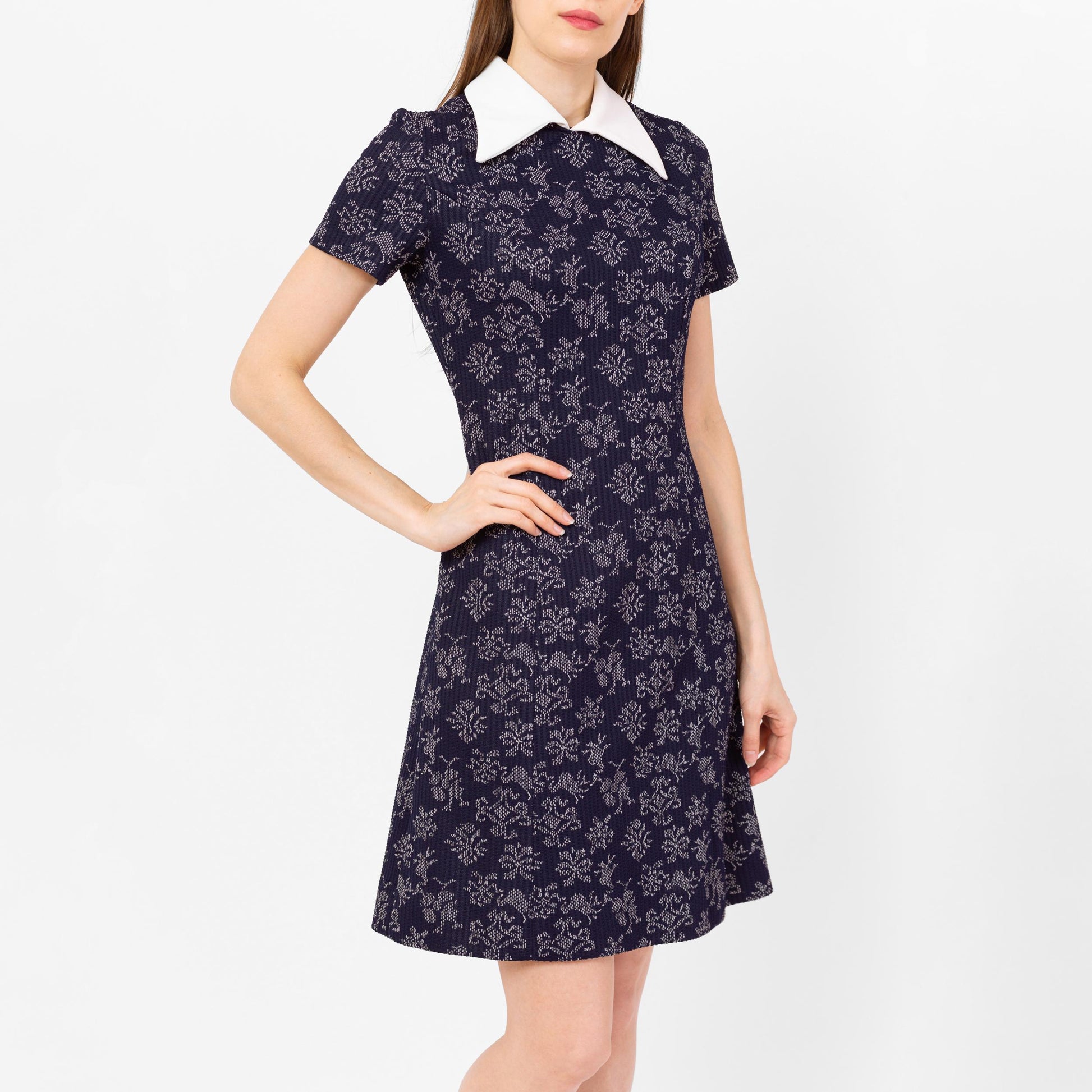 mod vintage dress 1960s Colorblock Shift 44 46 4X 54 Authentic Vintage 1960s Floral Mod
