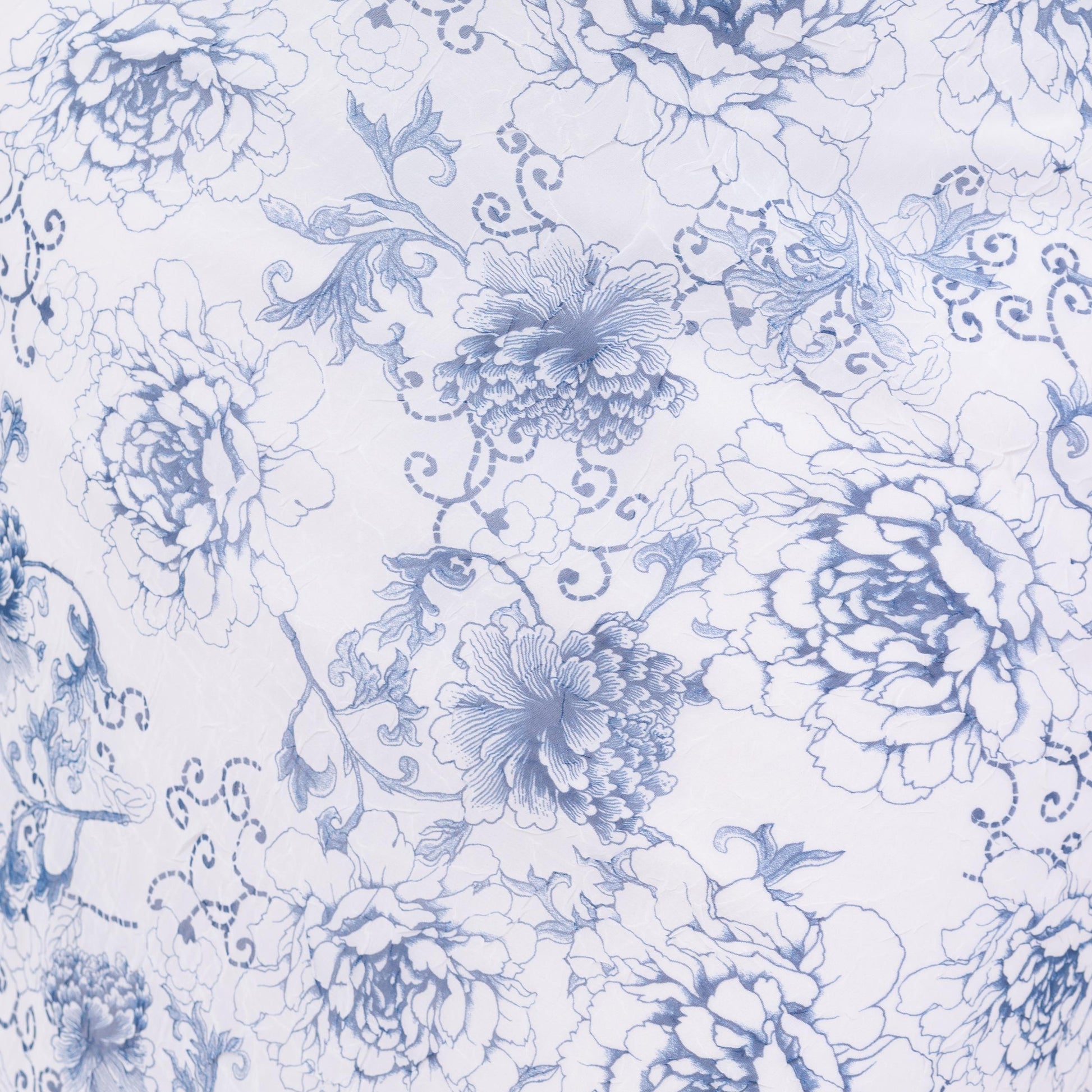 Vintage 90s Blue & White Floral Milkmaid Dress - Medium | Boho Sheer Overlay Coquette Aesthetic Romantic Midi Babydoll Sundress