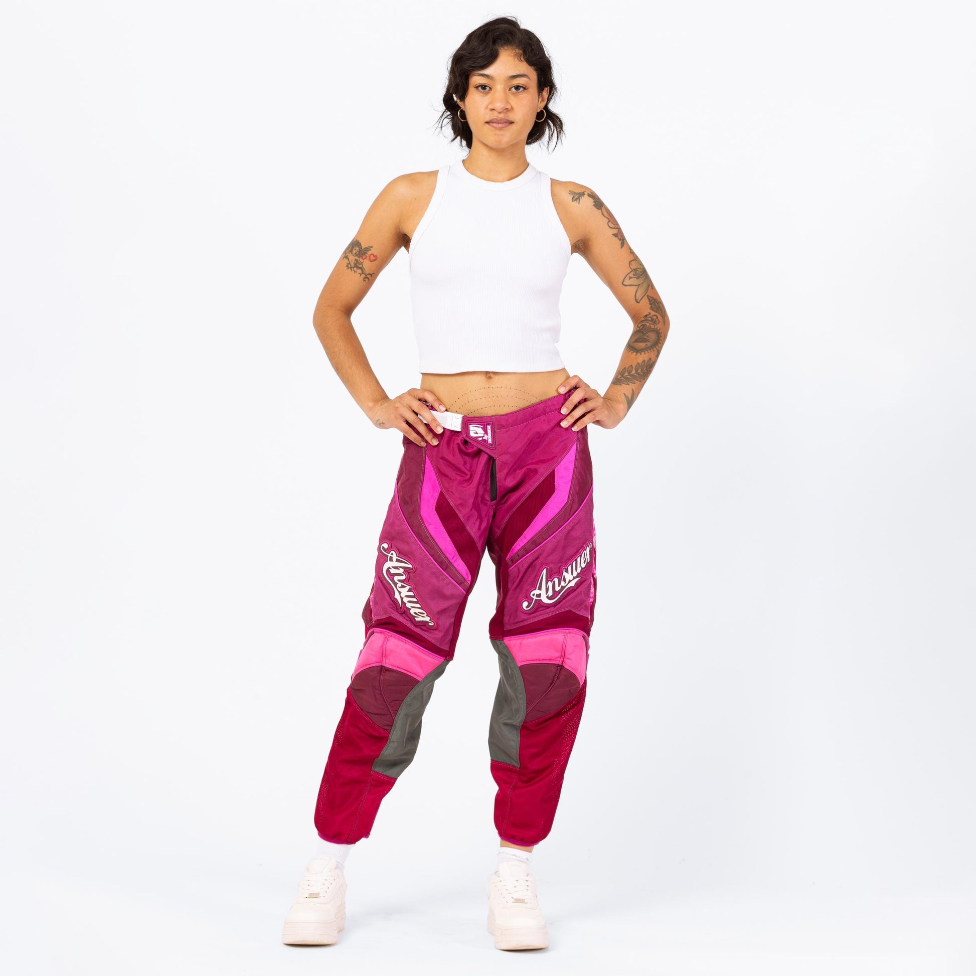 Vintage Y2K Hot Pink Motocross Pants - Medium | MX Dirtbike Biker Pants, 2000s Streetwear Pants