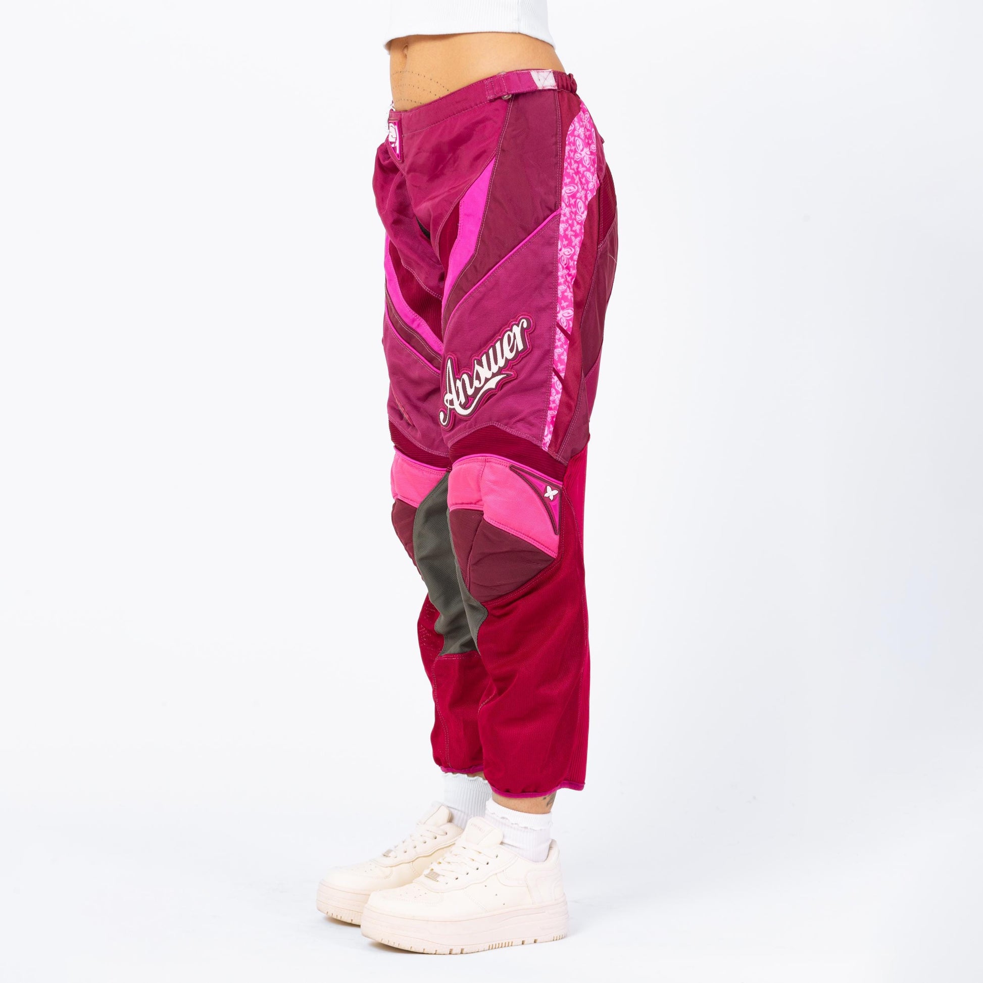 Vintage Y2K Hot Pink Motocross Pants - Medium | MX Dirtbike Biker Pants, 2000s Streetwear Pants