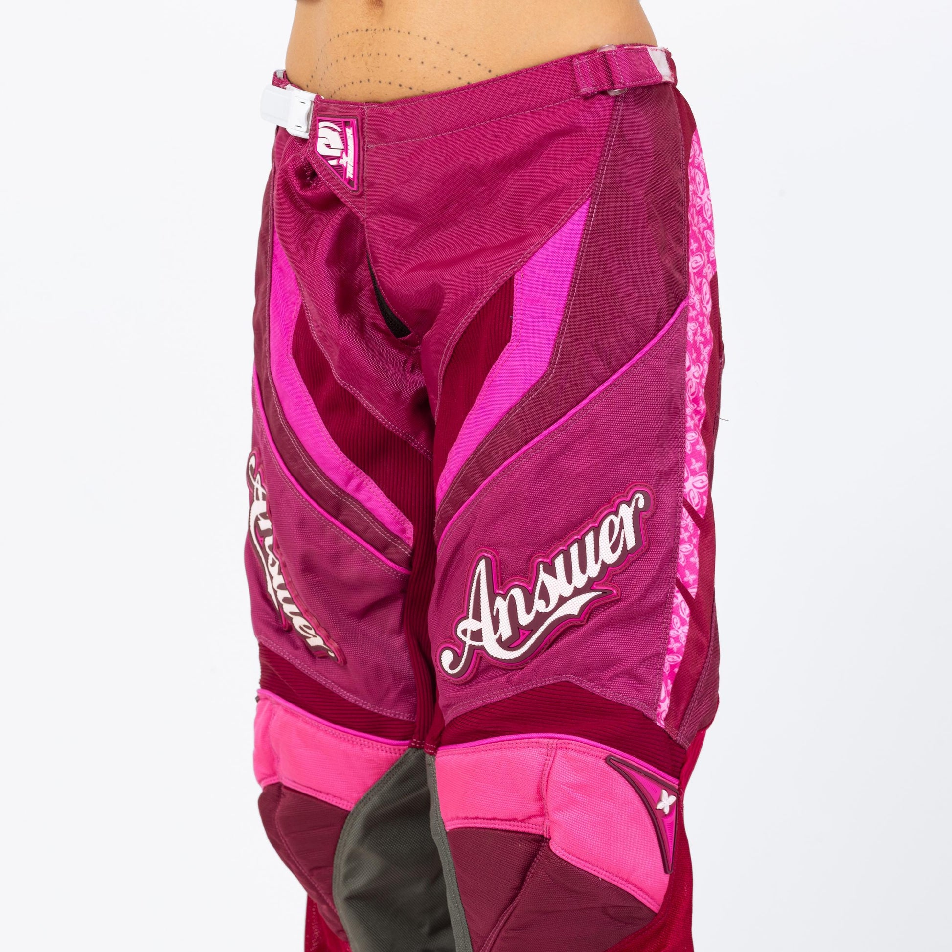 Vintage Y2K Hot Pink Motocross Pants - Medium | MX Dirtbike Biker Pants, 2000s Streetwear Pants