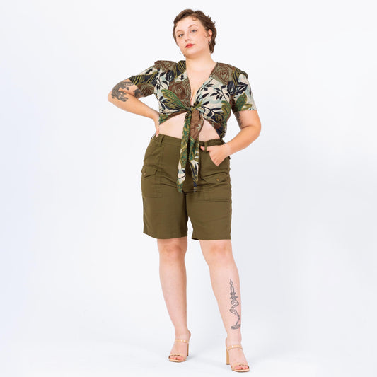 Vintage 80s Boy Scout Uniform Cargo Shorts - Large to XL, 32"-36" Waist | Olive Green High Waisted Utility Long Inseam Shorts