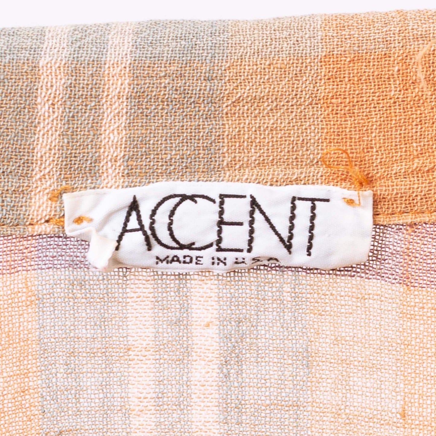 Vintage 80s Orange Plaid Woven Cotton Button Up Shirt - Large | Boho Madras Plaid Short Sleeve Collared Top