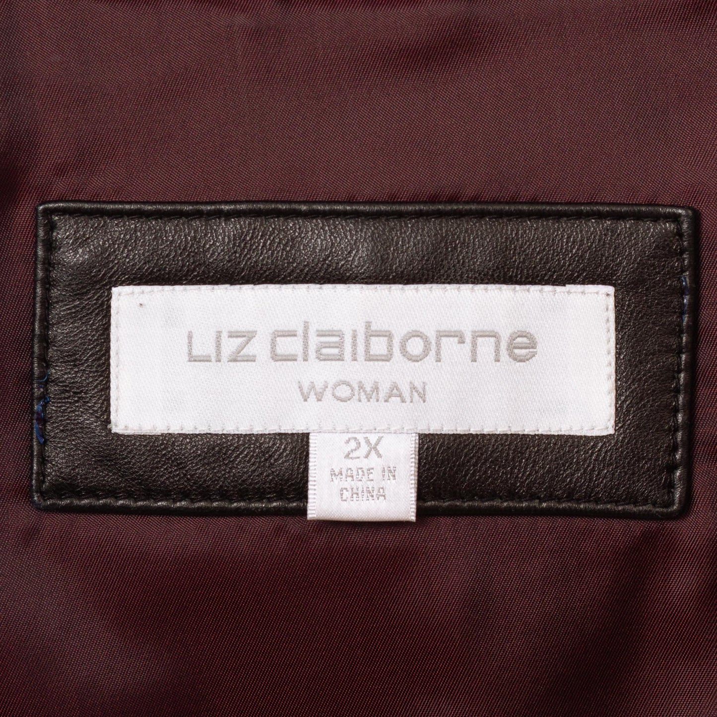 Vintage 90s Minimalist Black Leather Jacket - 2X | Liz Claiborne Zip Up Mid Length Coat