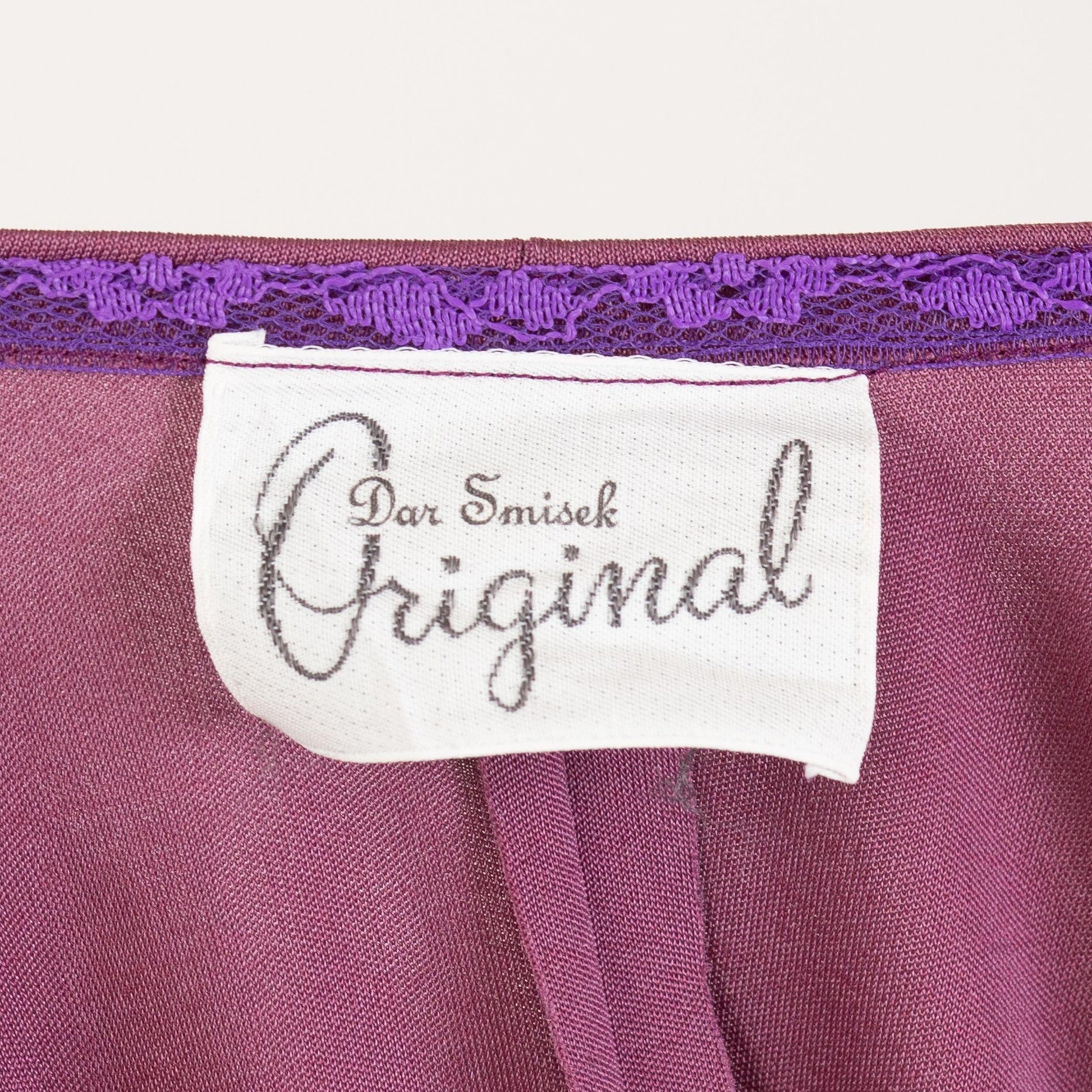Vintage 70s Dusty Mauve Ruched Cap Sleeve Blouse - Medium | Boho Purple Draped V Neck Fitted Waist Top