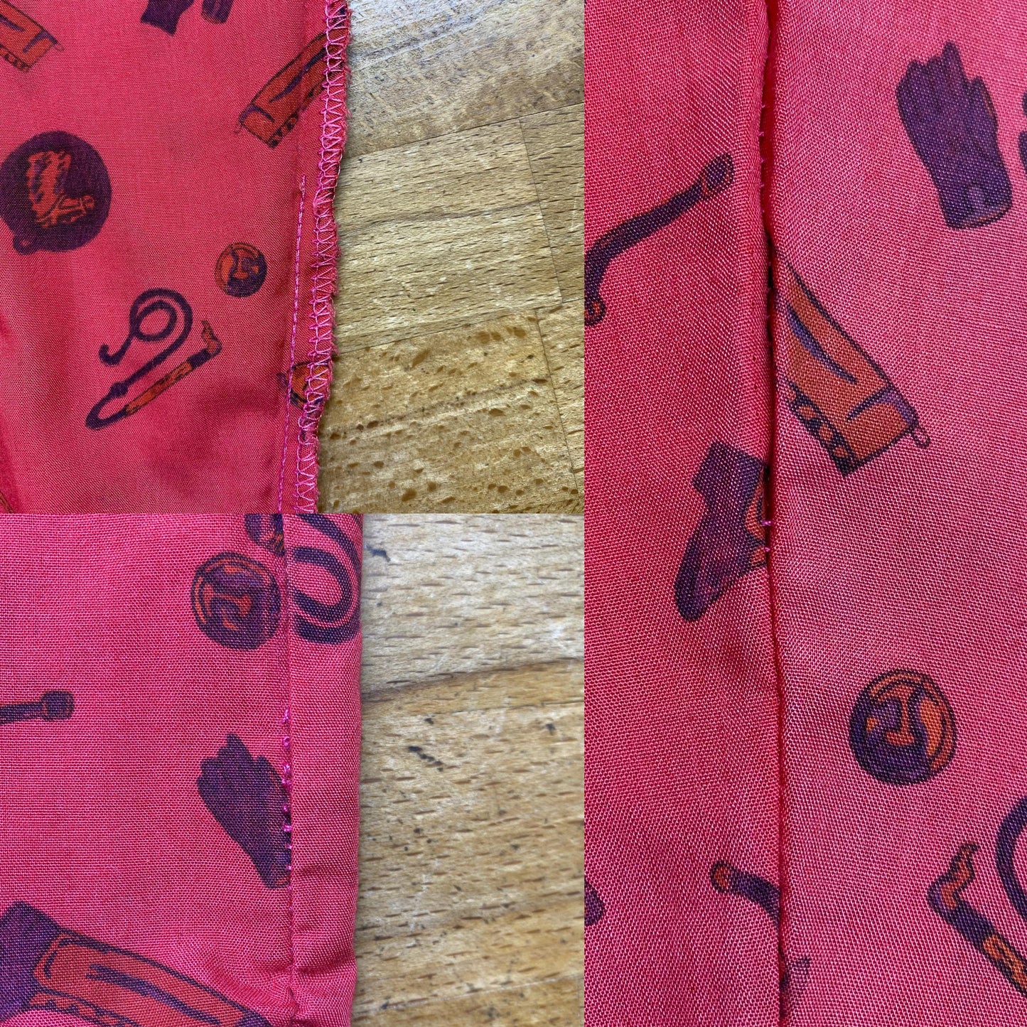 Vintage 80s Red Western Novelty Print Button Up Shirt- Medium | Retro Cowboy Boot Long Sleeve Collared Top