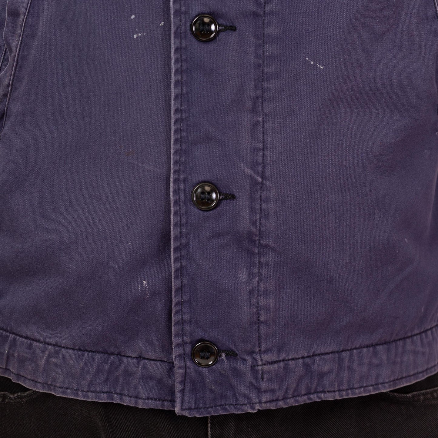 Vintage 70s US Navy Deck Jacket - Medium | Slate Blue Cotton Button Up Lightweight Utility Jacket