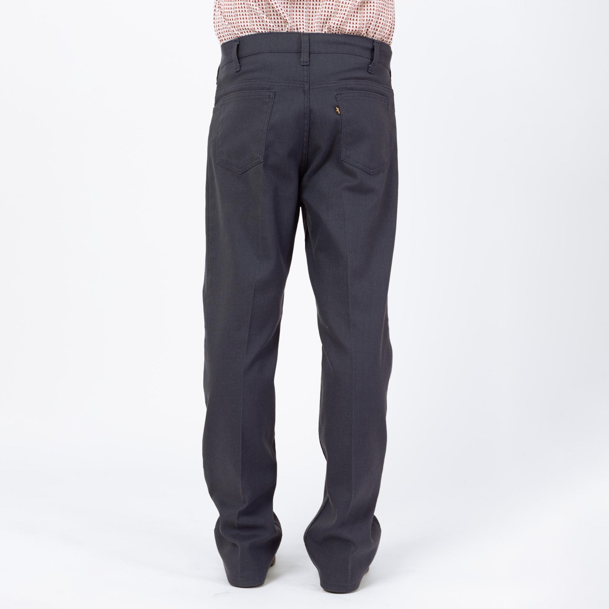 Vintage 70s Levi's Sta-Prest Dark Slate Blue Trousers - 34x32 | Retro Bootcut Straight Leg Polyester Pants