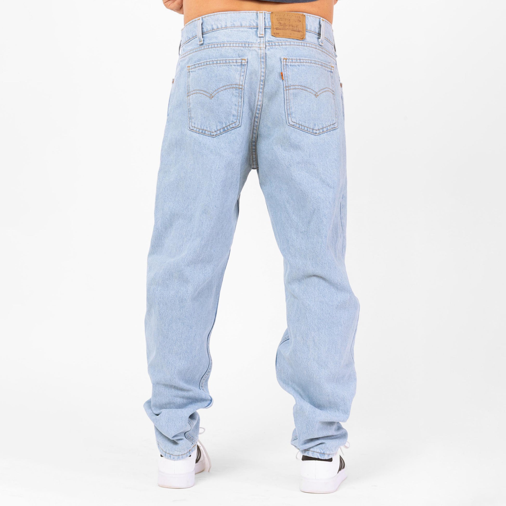 Vintage Levis 550 Made In USA Jeans - 36x32 | 80s 90s Light Wash Denim Relaxed Fit Levi's Dad Jeans