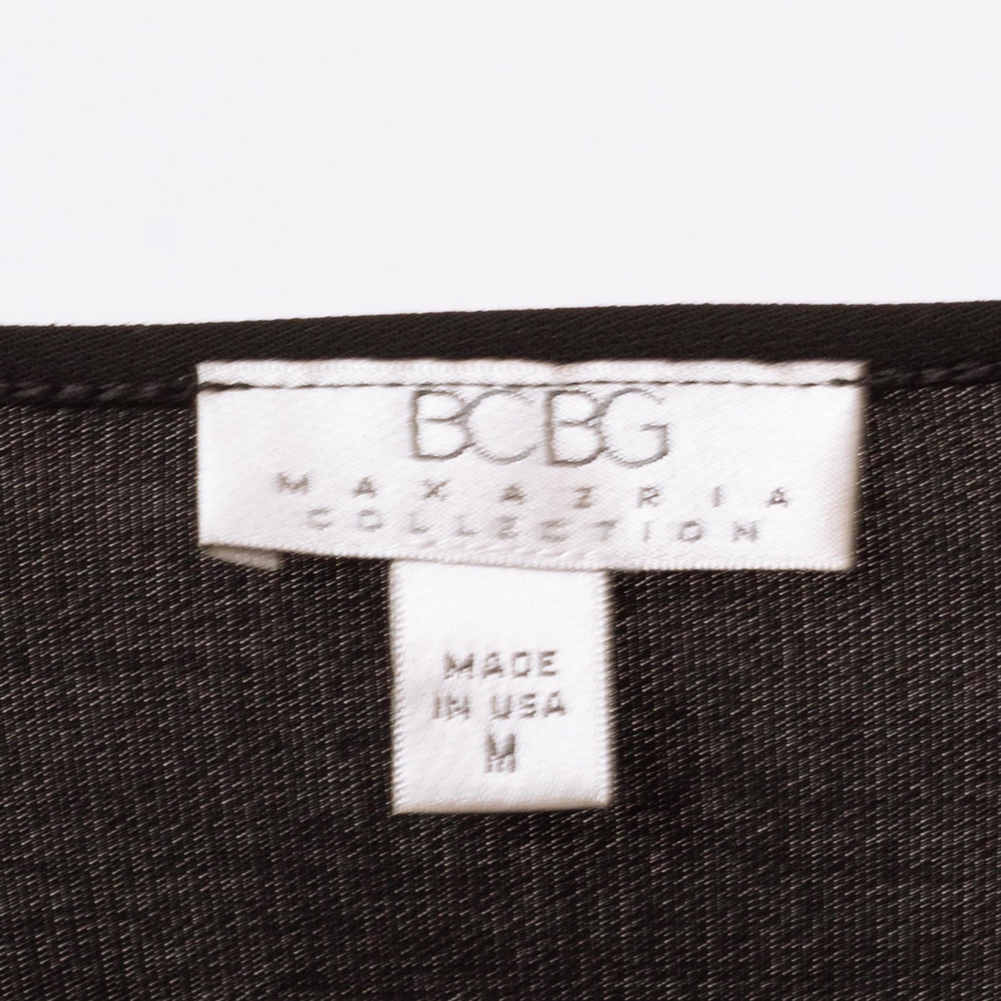 Vintage Y2K BCBG Maxazria Black Mesh Trim Cami Top - Medium | 2000s Minimalist Spaghetti Strap Low Back Club Tank
