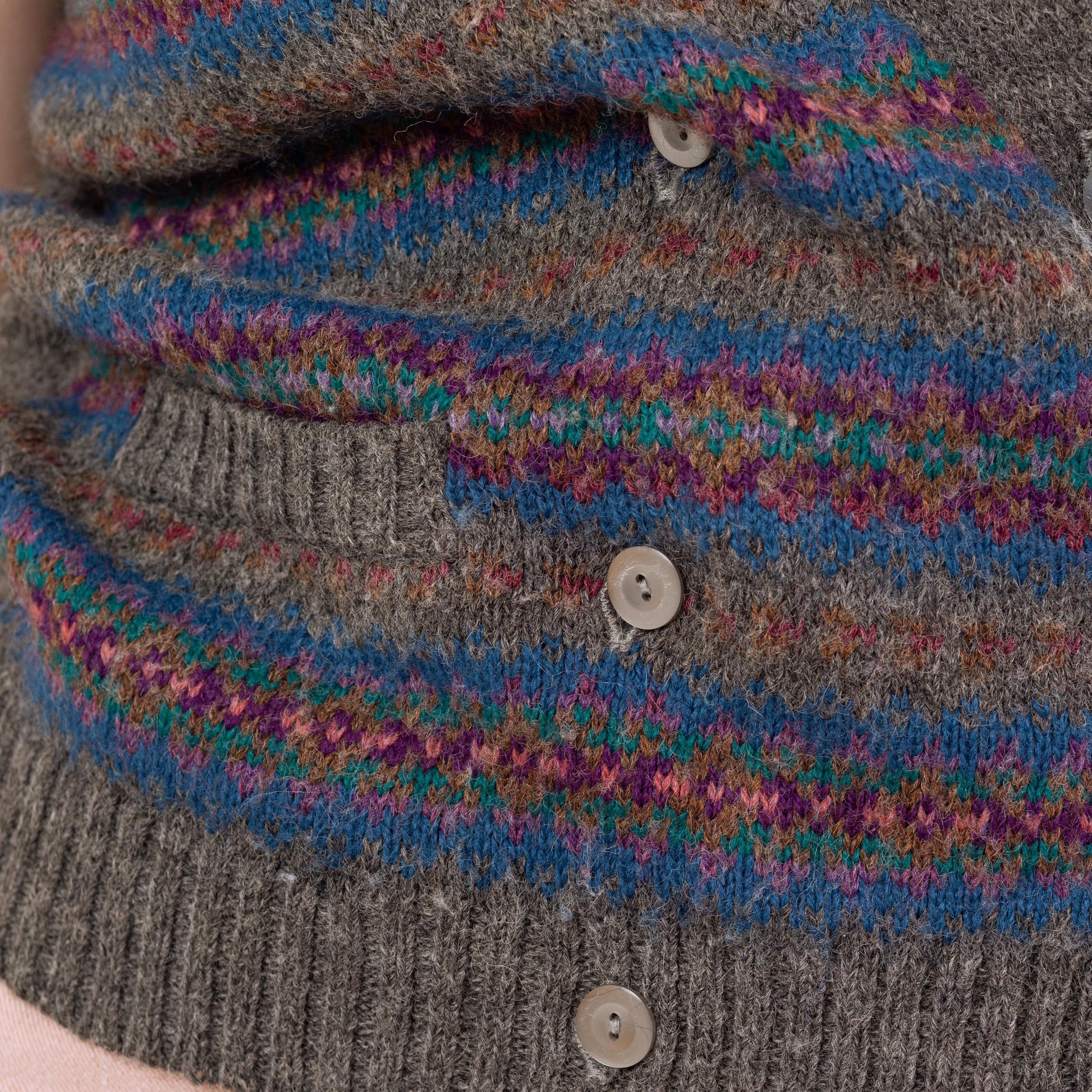 Vintage 80s Grey Striped Sweater Vest - Medium | Preppy Knit Vest, Dark Academia Sleeveless Cardigan, Cottagecore Sweater