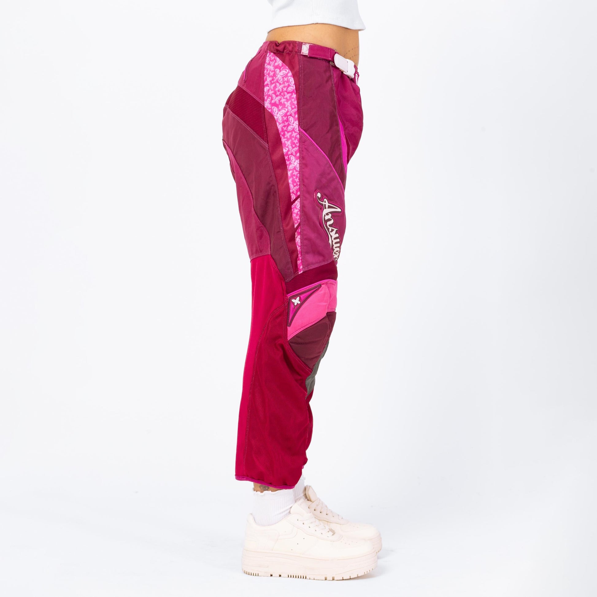 Vintage Y2K Hot Pink Motocross Pants - Medium | MX Dirtbike Biker Pants, 2000s Streetwear Pants