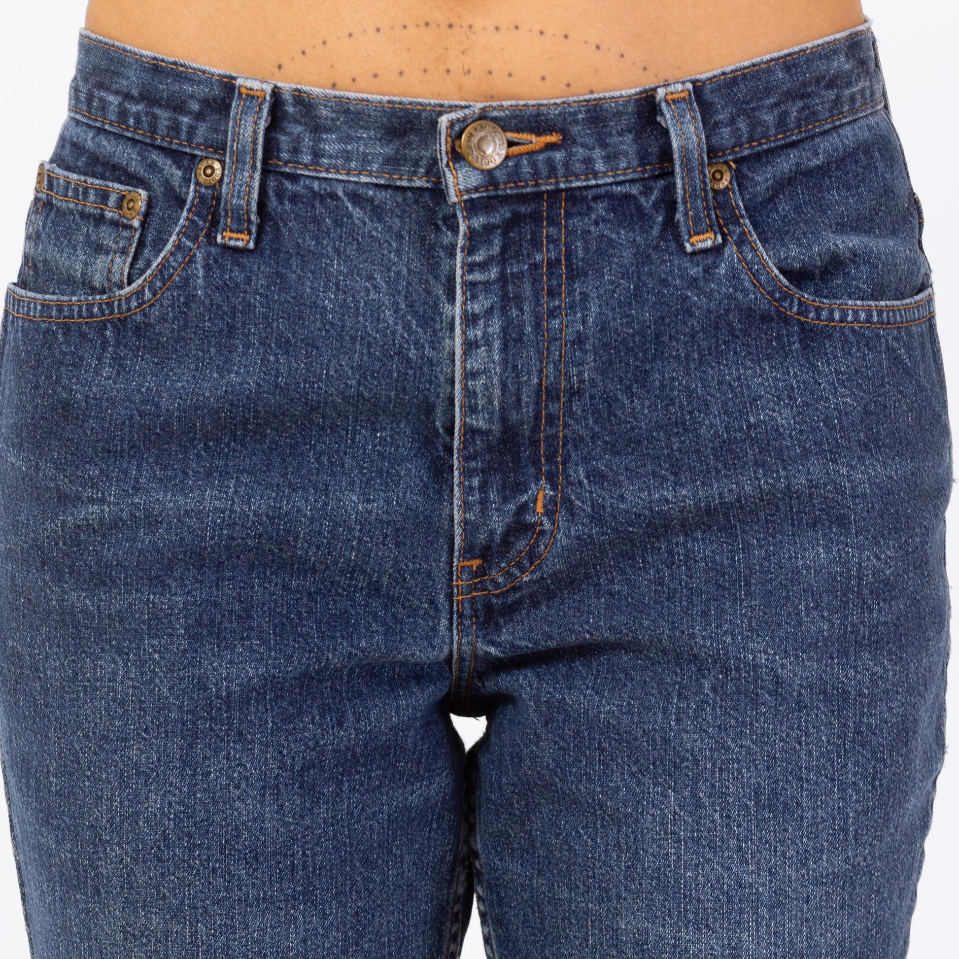 Vintage 90s Dark Wash Mid Rise Jeans - Small, 27" Waist | Eddie Bauer Cut Off Bootcut Ankle Jeans