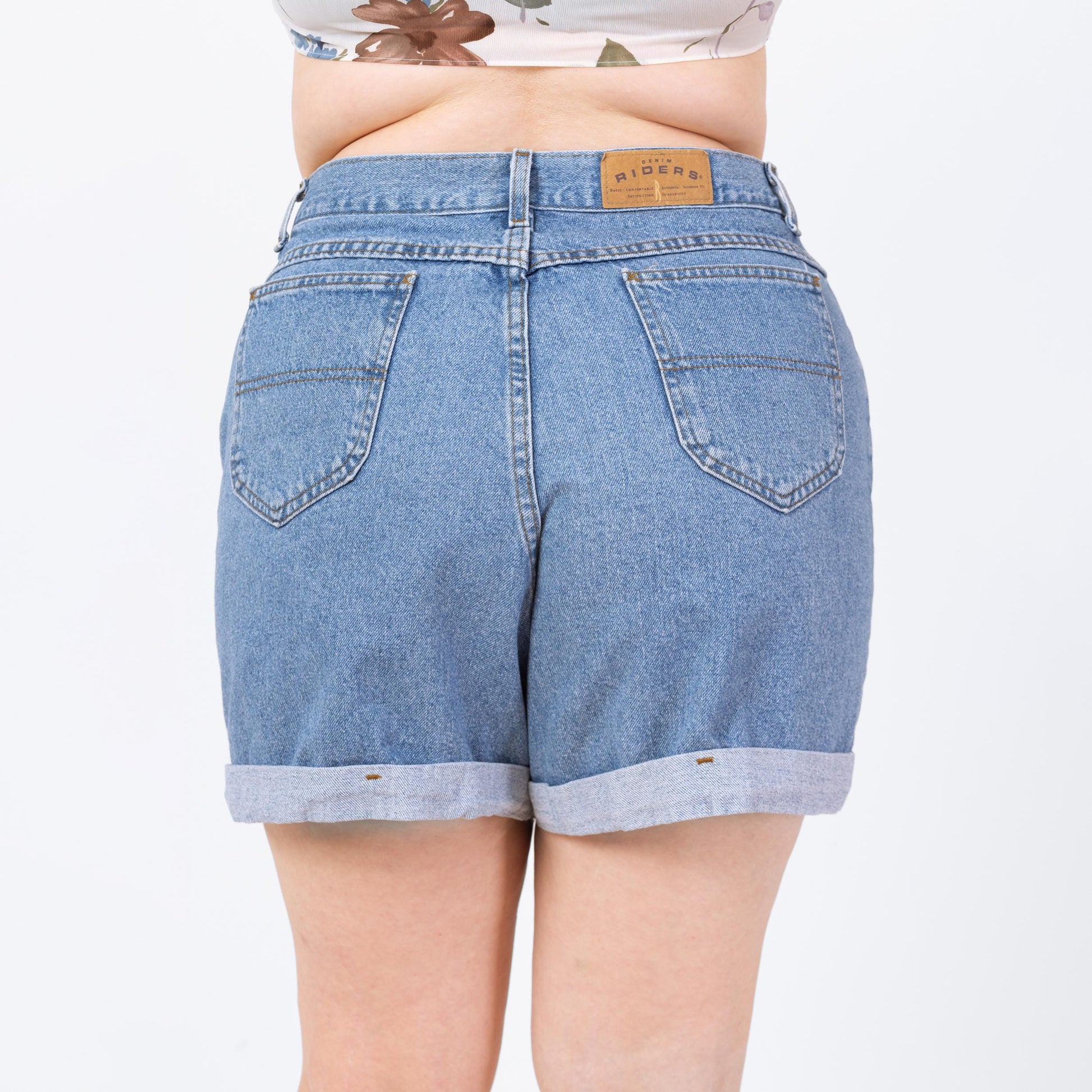 Vintage 90s High Waisted Light Wash Jean Shorts - Extra Large, 35" Waist | Grunge Denim Shorts, Cuffed Jean Shorts, 90s Mom Shorts
