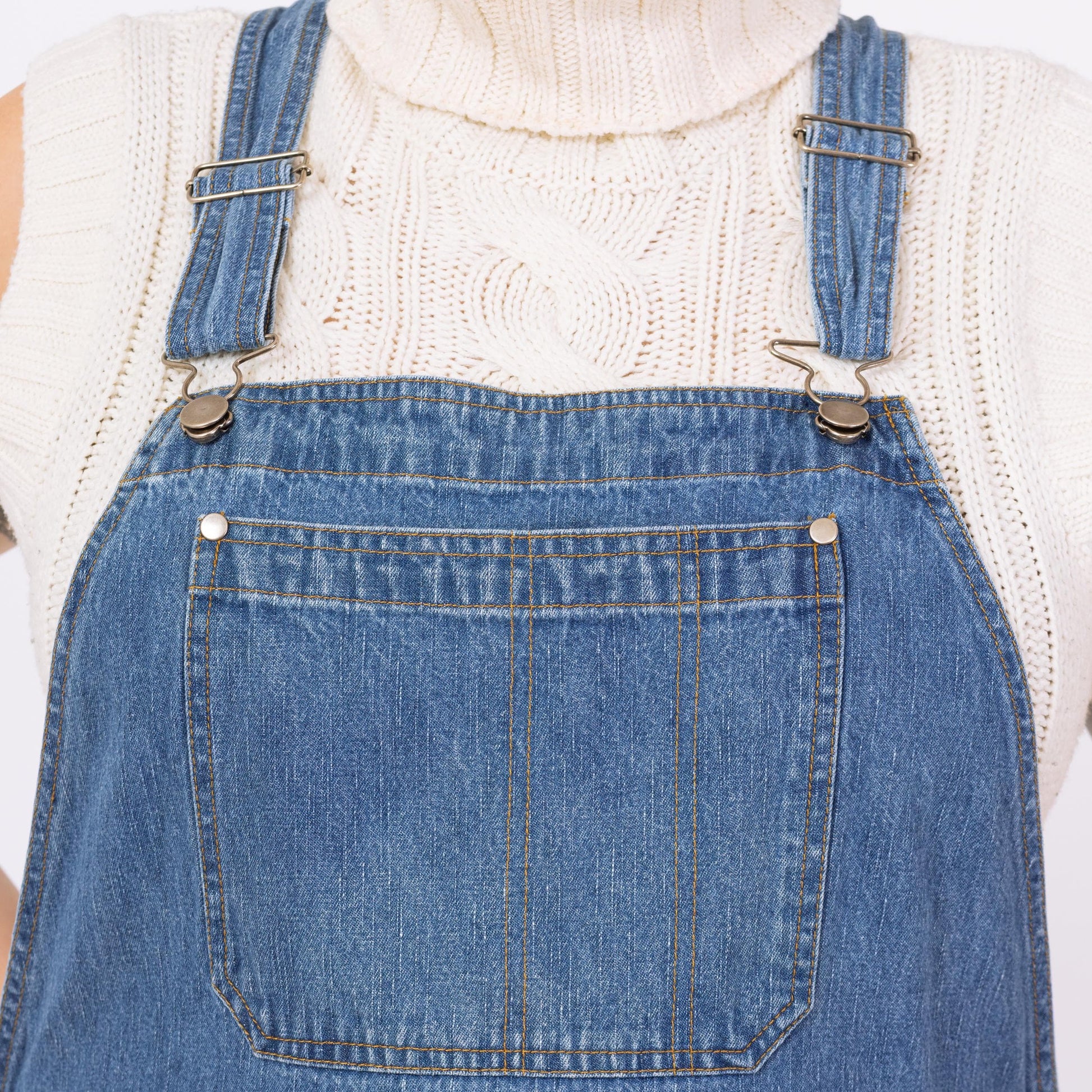 Vintage 90s Faded Medium Wash Denim Overalls - Extra Large | Blue Jean Bib Overall Pants