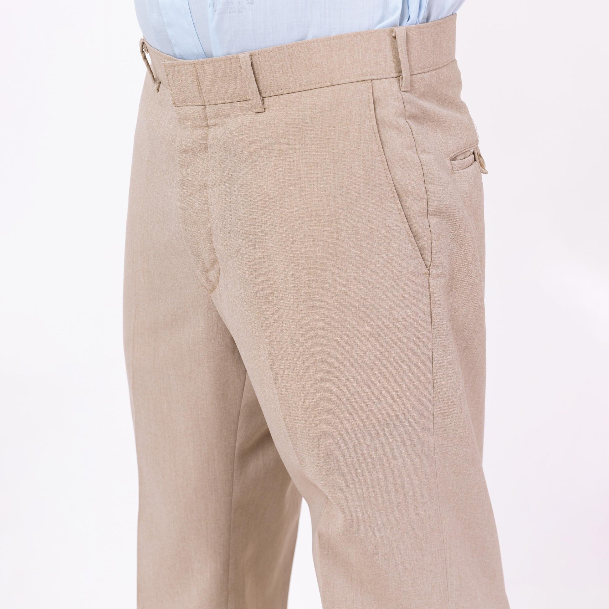 Vintage 70s Levi's Action Slacks - 34x31 | Minimalist Taupe Trousers Bootcut Leg Dress Pants