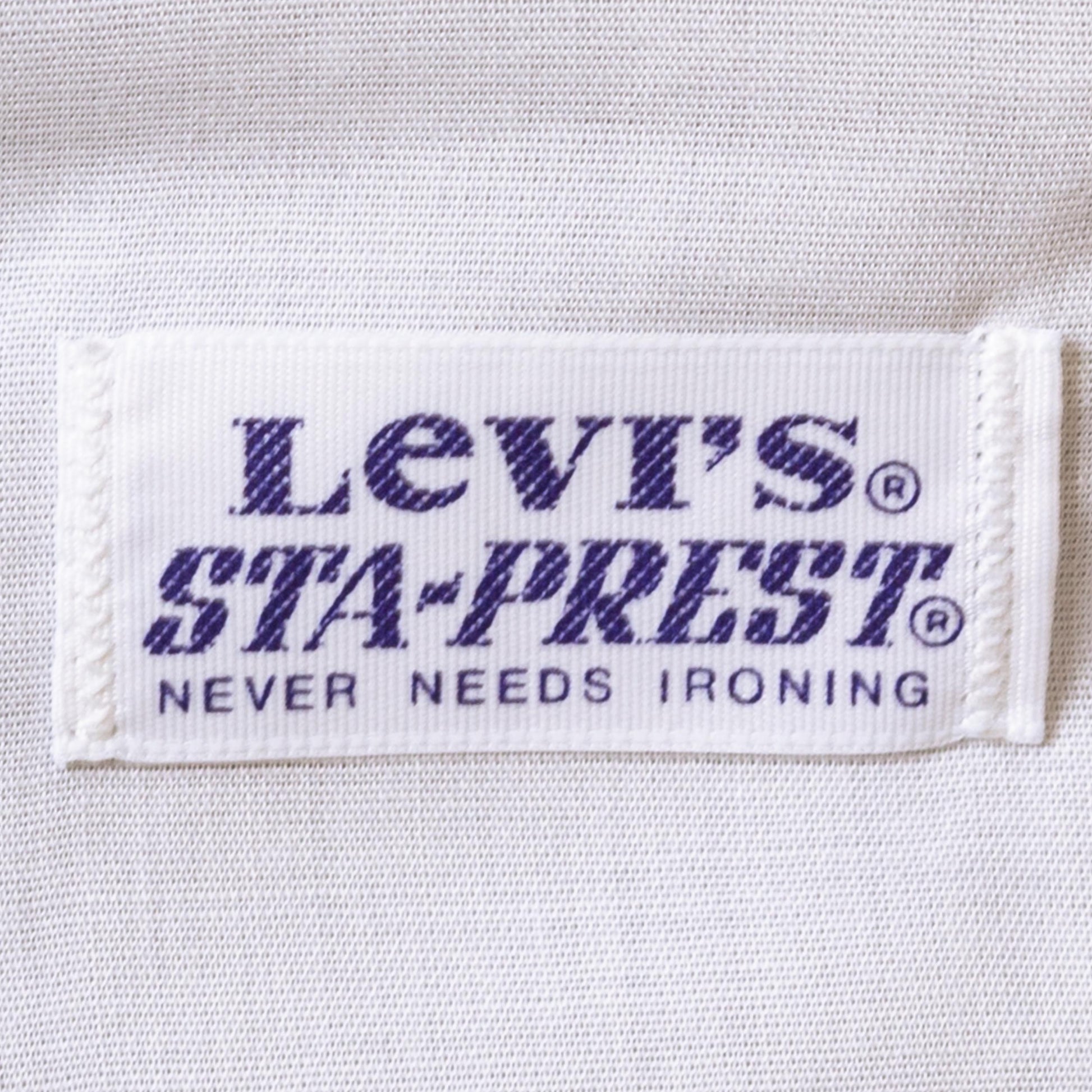 Vintage 70s Levi's Sta-Prest Dark Slate Blue Trousers - 34x32 | Retro Bootcut Straight Leg Polyester Pants