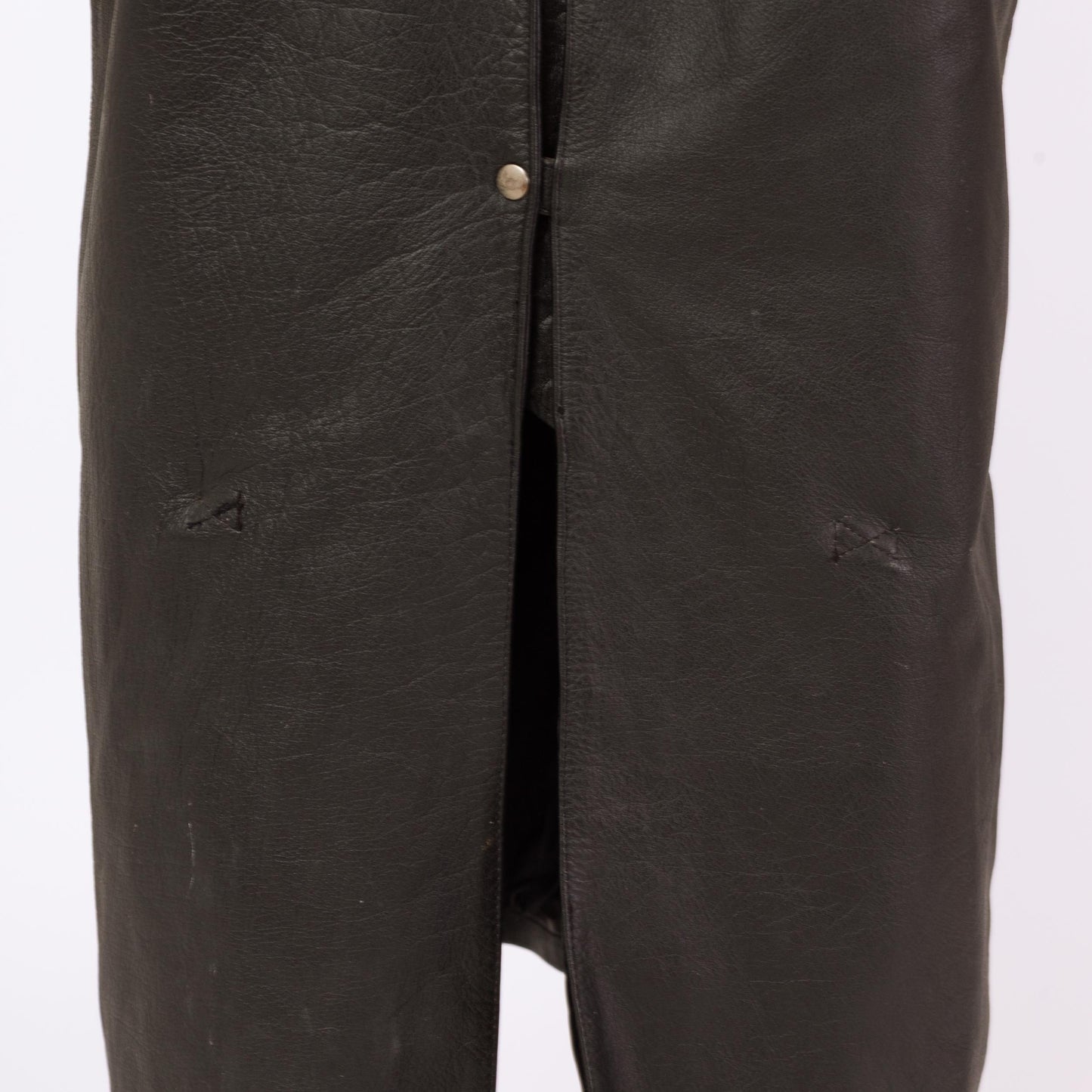 Vintage 90s Australian Stockman Black Leather Trench Coat - Large to XL | Cyber Goth Western Long Duster Jacket