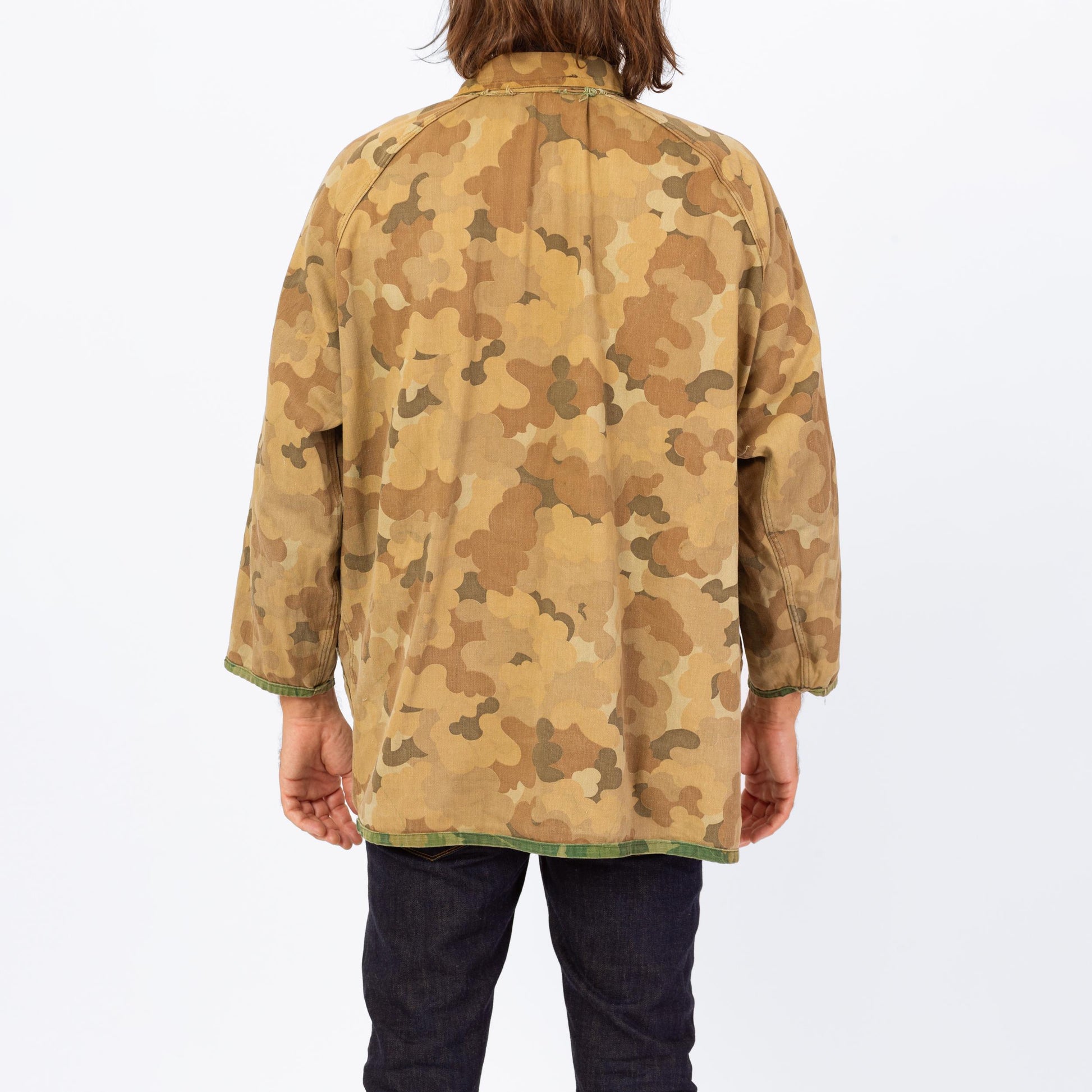 Vintage 60s 70s Kamo Reversible Mitchell Camo Hunting Jacket - Extra Large | Cotton Camouflage Zip Up Lightweight Army Surplus Coat