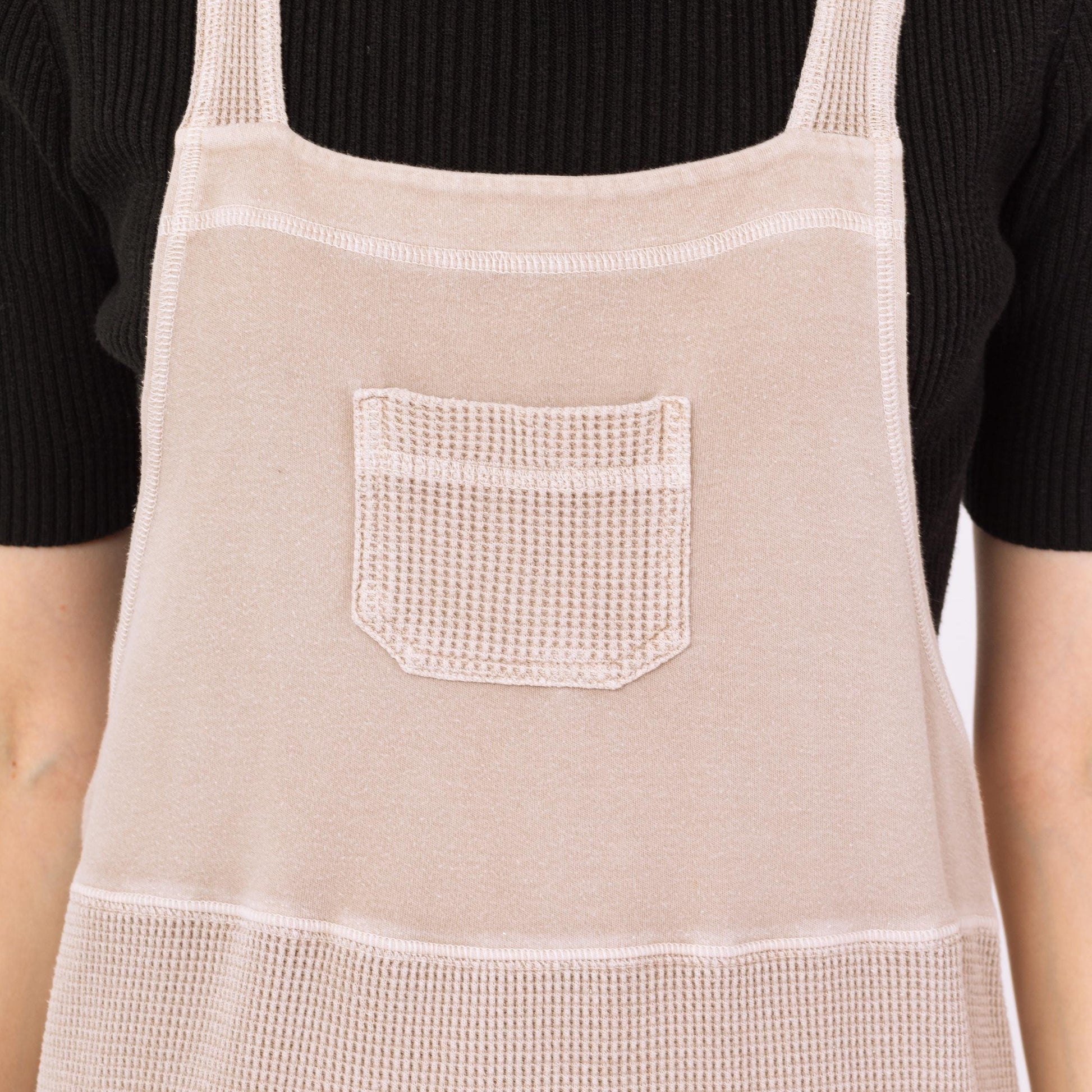 Vintage 90s Minimalist Taupe Maxi Pinafore Dress - Small | Waffle Knit Racerback Sleeveless Lounge Dress