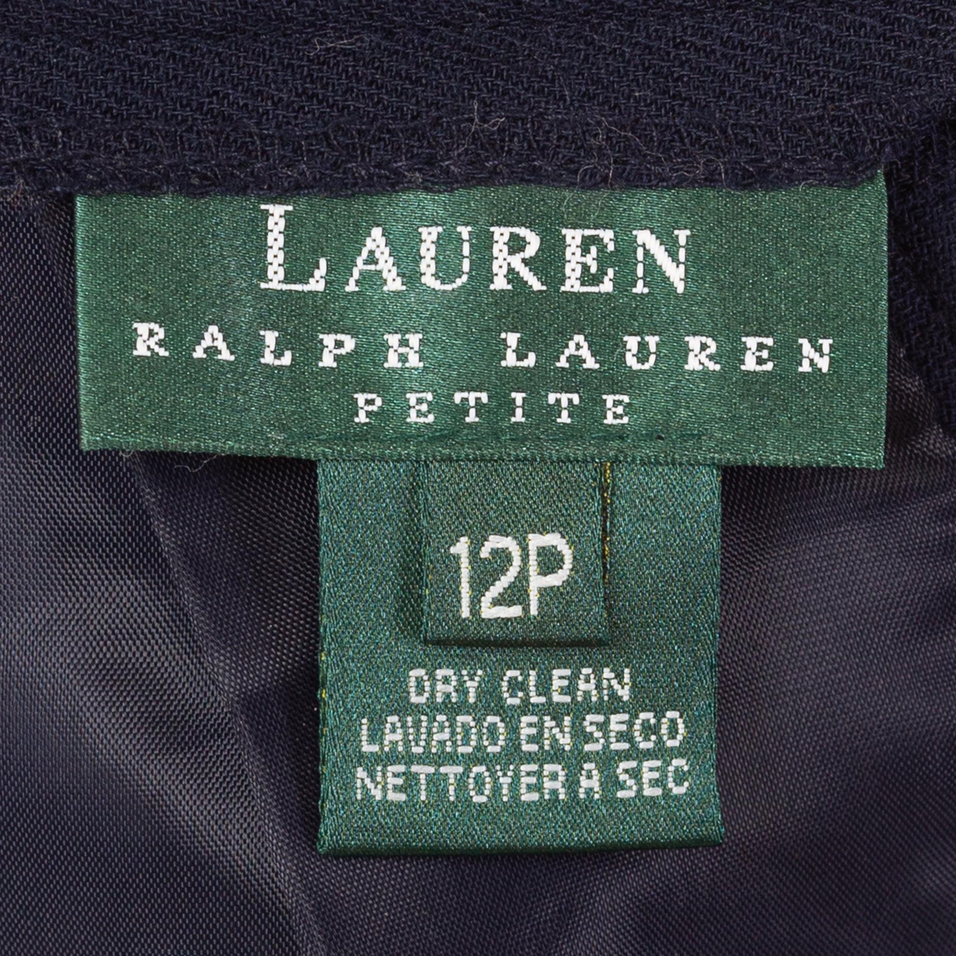 Vintage 90s Ralph Lauren Navy Wool Midi Sailor Skirt - Medium, 29"-30" Waist | Minimalist High Waisted Ankle Length Long Straight Skirt