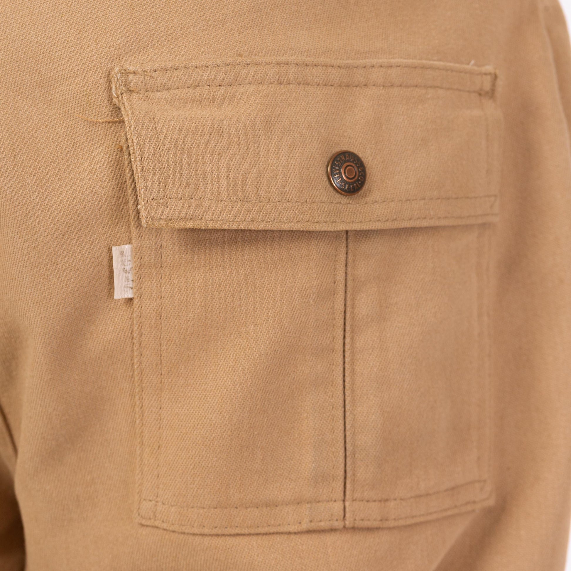 Vintage 70s Levi's Tan Bootcut Pants - 34x31 | Retro Khaki Cargo Pocket Trousers