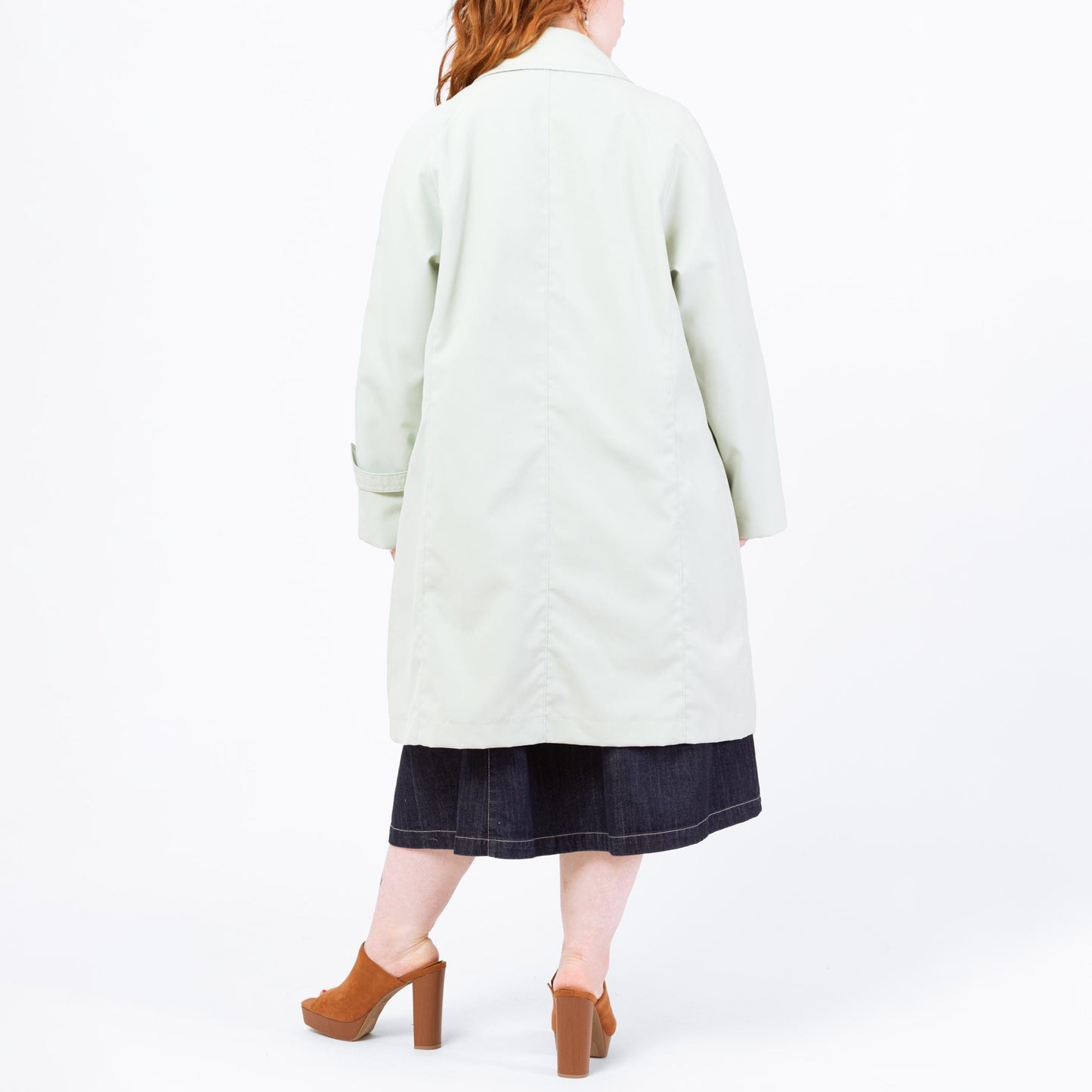 Vintage 80s Mint Green "Any Weather" Trench Coat - Extra Large | Misty Harbor Long Duster Rain Jacket