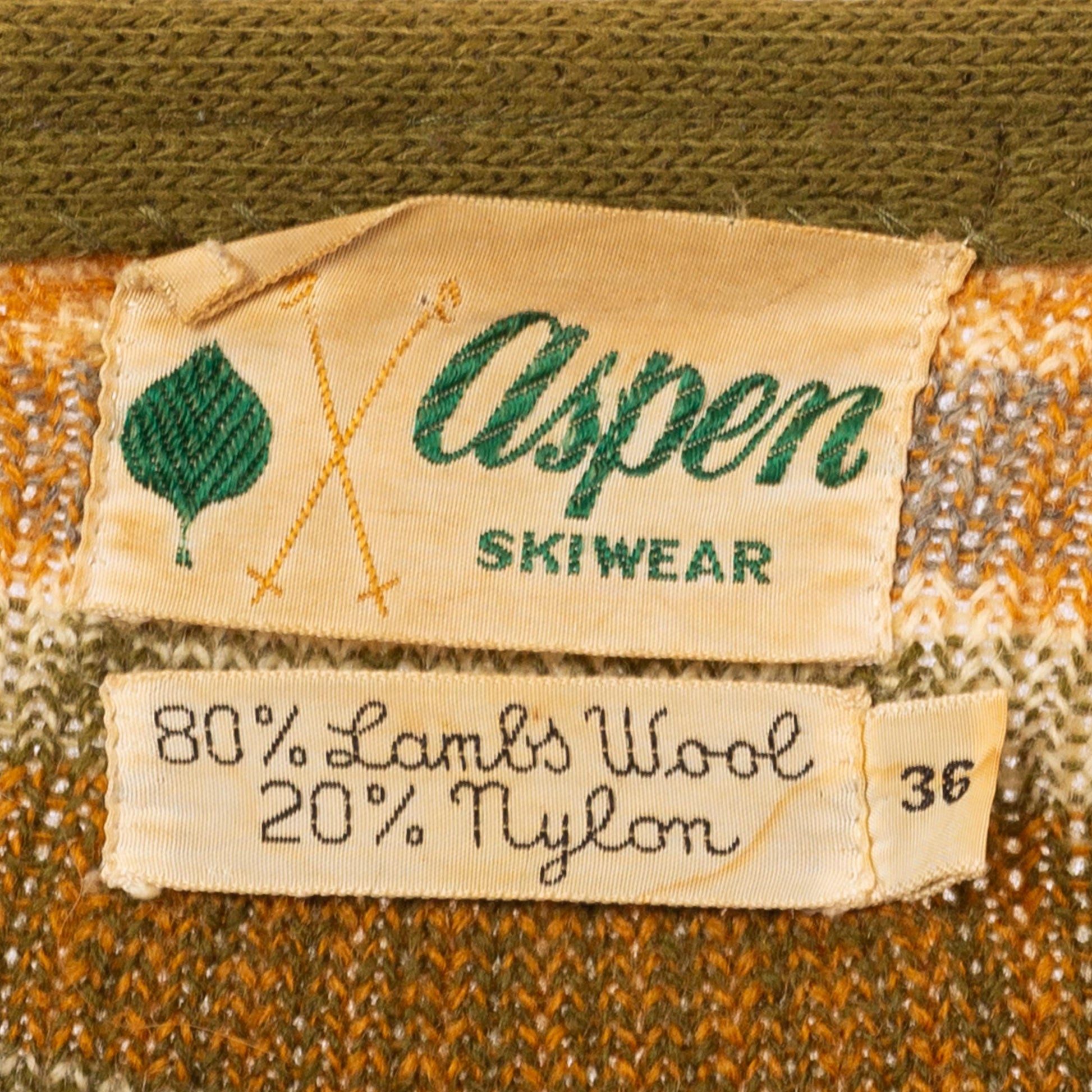 Vintage 60s Aspen Skiwear Fair Isle Cardigan - Medium | Geometric Striped Wool Knit Button Up Sweater