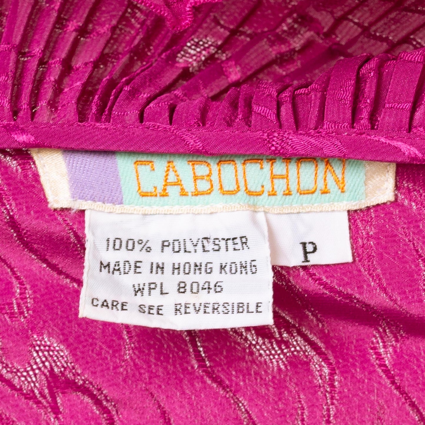 Vintage 80s Magenta Pink Maxi Wrap Lounge Dress - Medium | Retro Long Sleeve Plisse Ruffle Hostess Dressing Gown Peignoir Robe