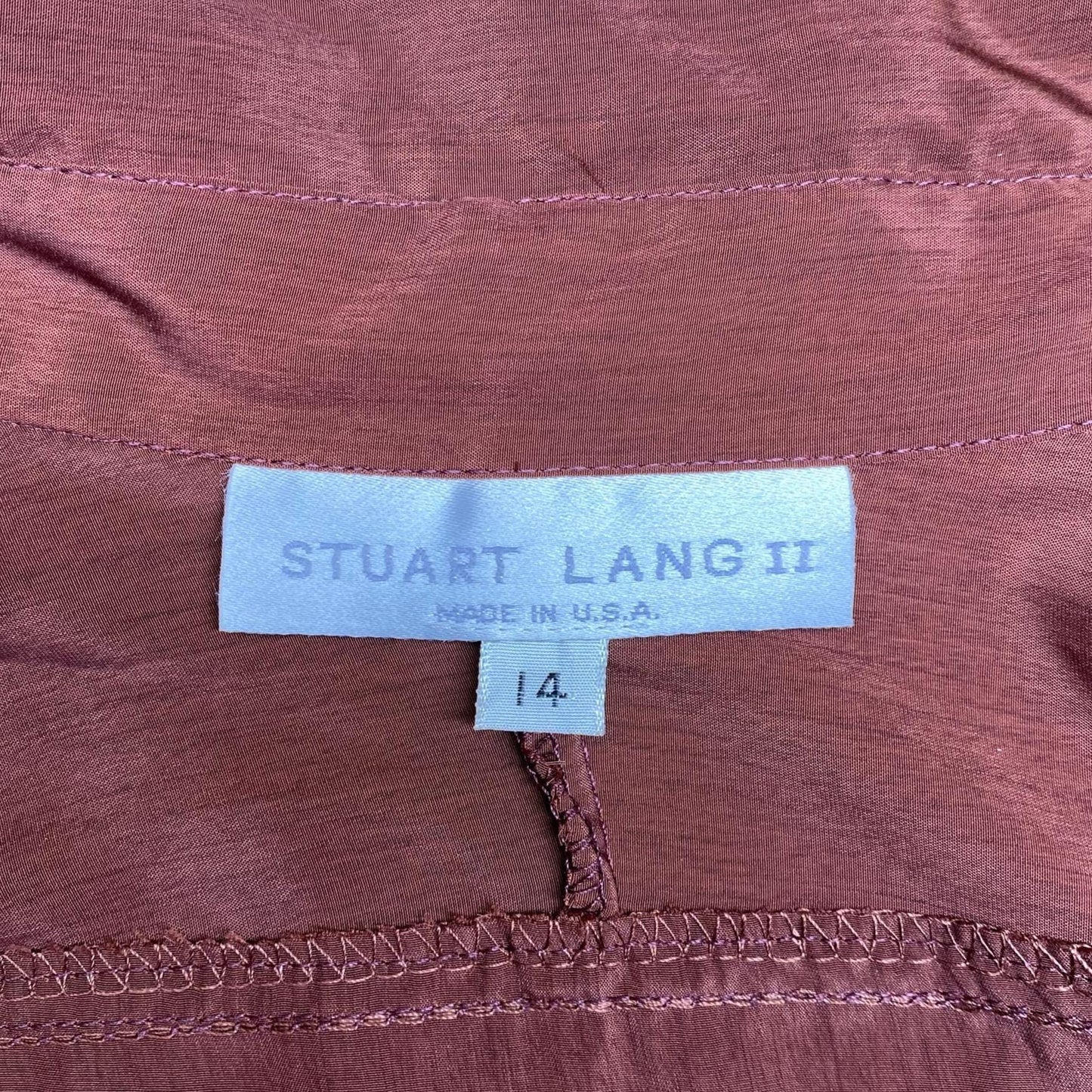 Vintage 90s Silky Burnt Sienna Dolman Sleeve Blouse - Large | Minimalist Collared Top, Long Bishop Sleeve Shirt