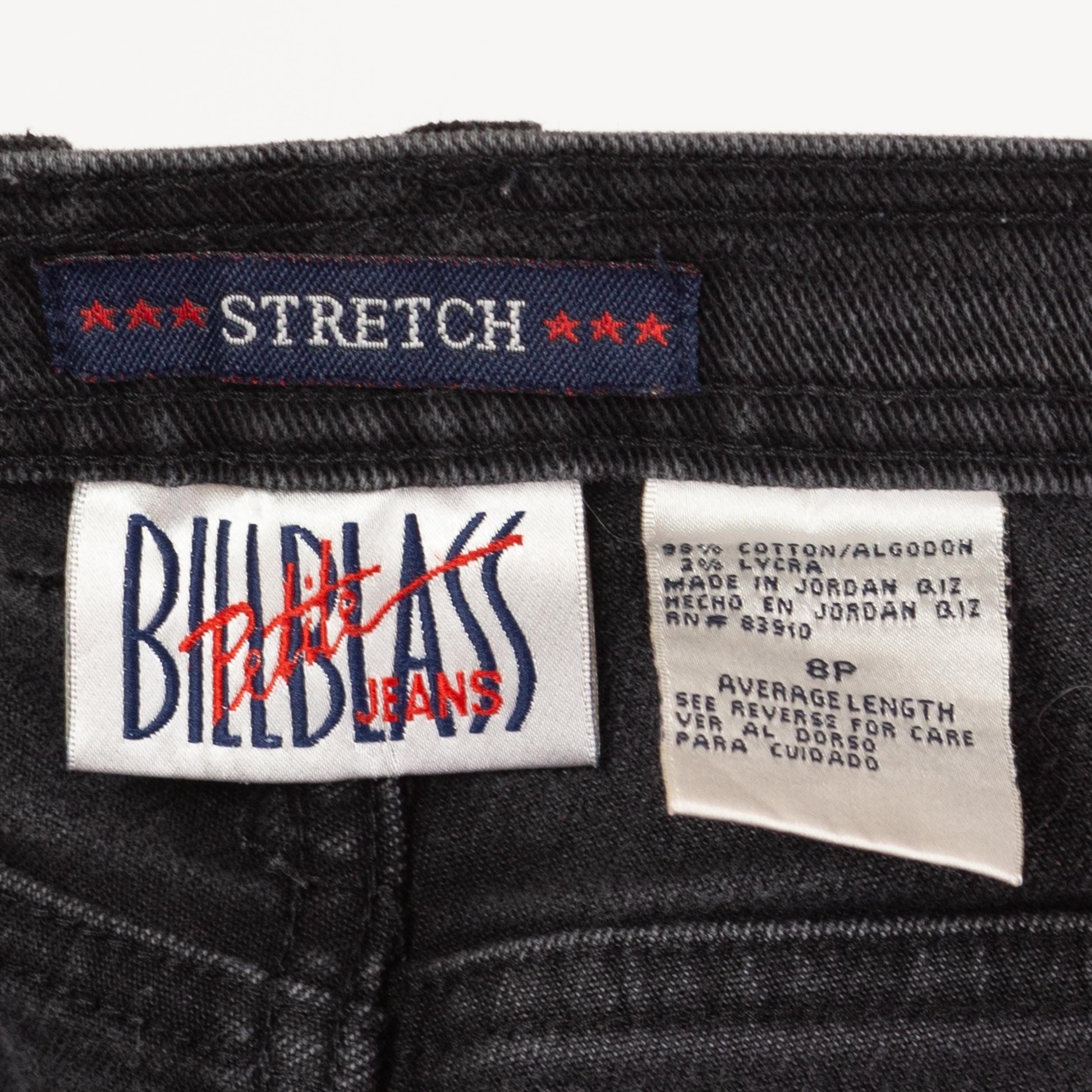 Vintage 90s Faded Black High Waisted Ankle Jeans - Medium, 29"-31" Waist | Bill Blass Denim Stretchy Curvy Fit Mom Jeans