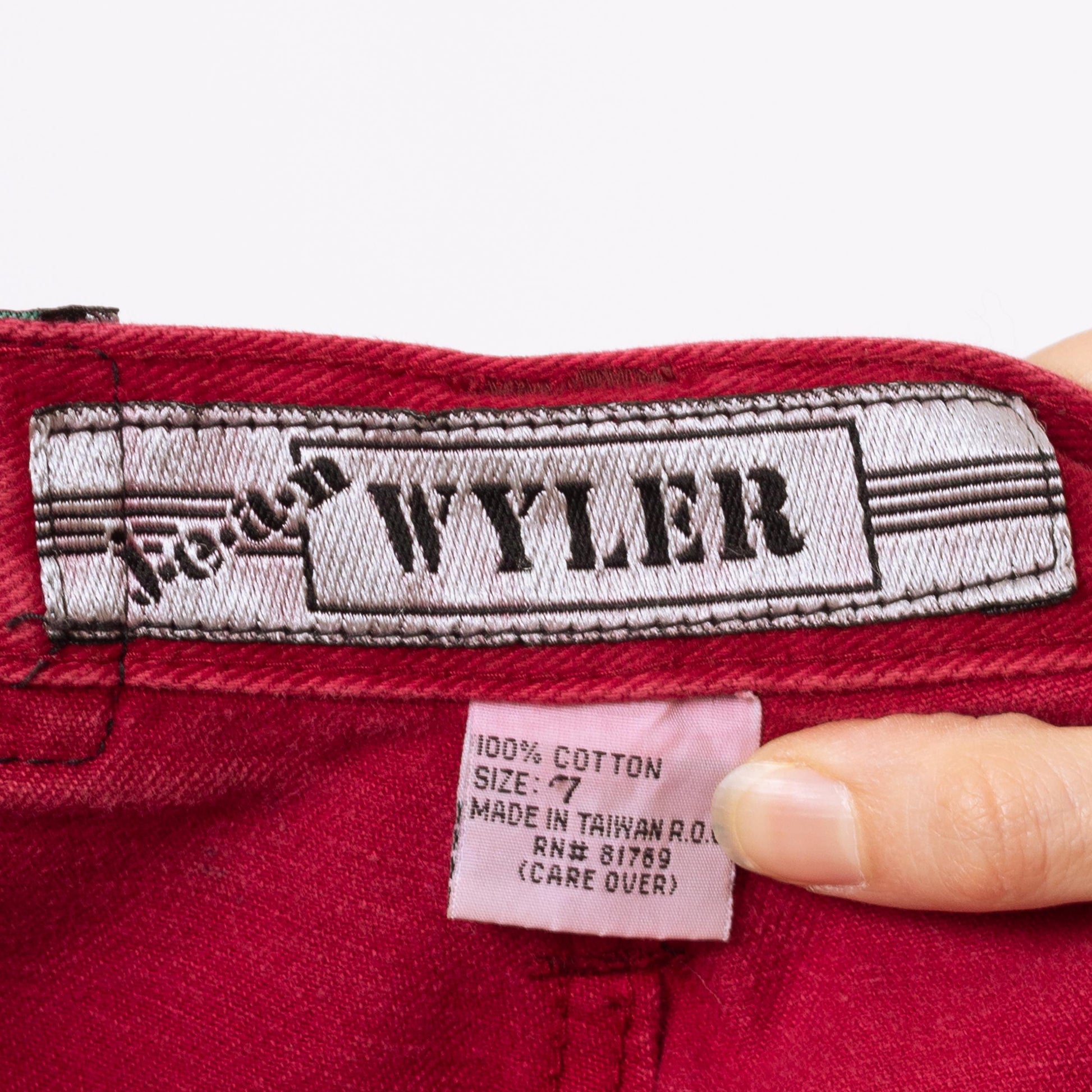 Vintage 90s Raspberry Red Exposed Button Fly Jeans - Extra Small, 25" Waist | High Waisted Denim Short Inseam Ankle Jeans