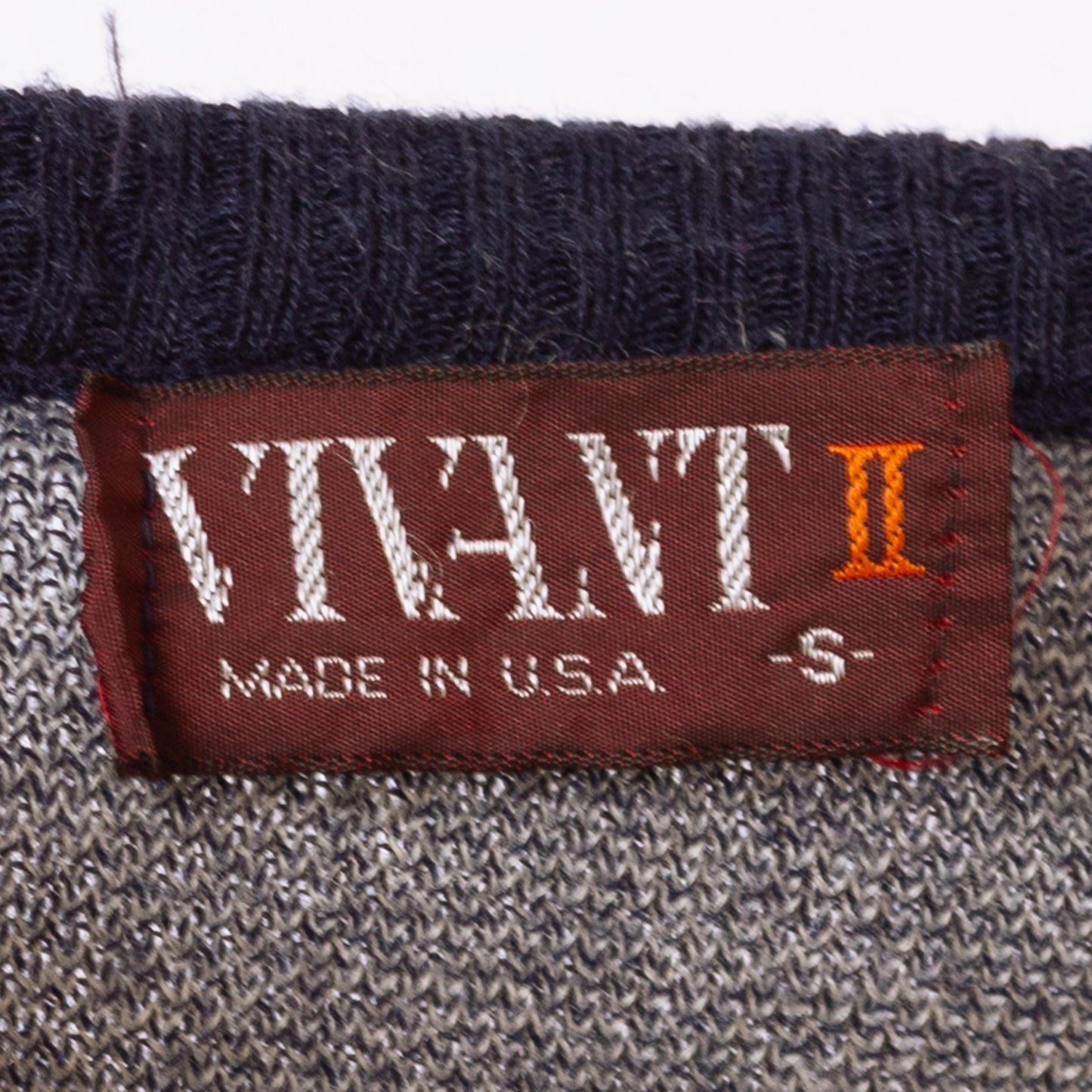Vintage 80s Blue Striped Knit Cropped Sweater - Small | V Neck Lightweight Slouchy Pullover