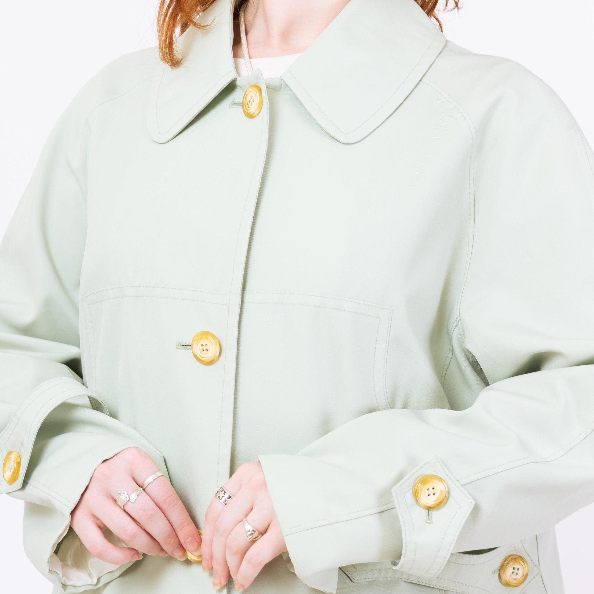 Vintage 80s Mint Green "Any Weather" Trench Coat - Extra Large | Misty Harbor Long Duster Rain Jacket