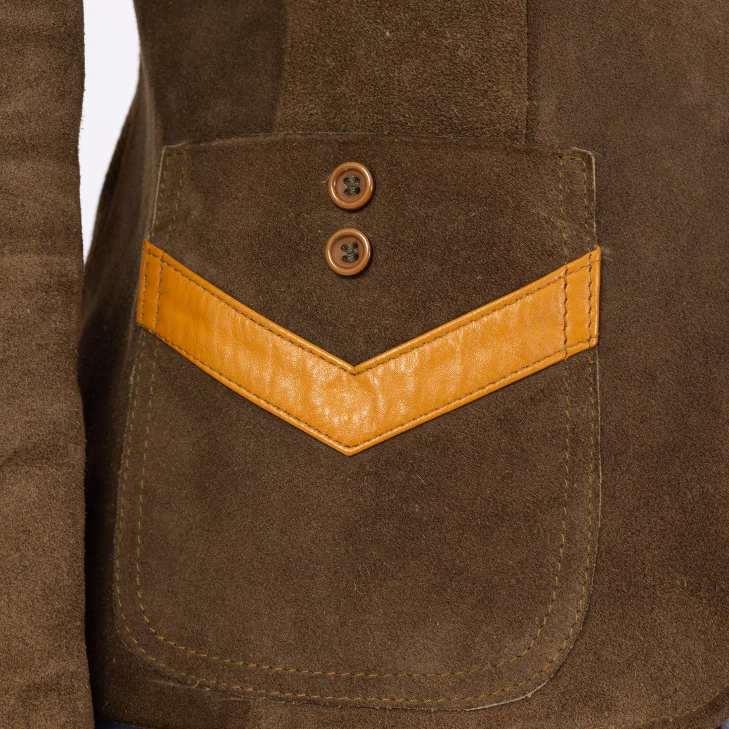 Vintage 70 Western Brown Suede Blazer Jacket - Extra Small | Foxmoor Made In Argentina Button Up Boho Patchwork Leather Jacket